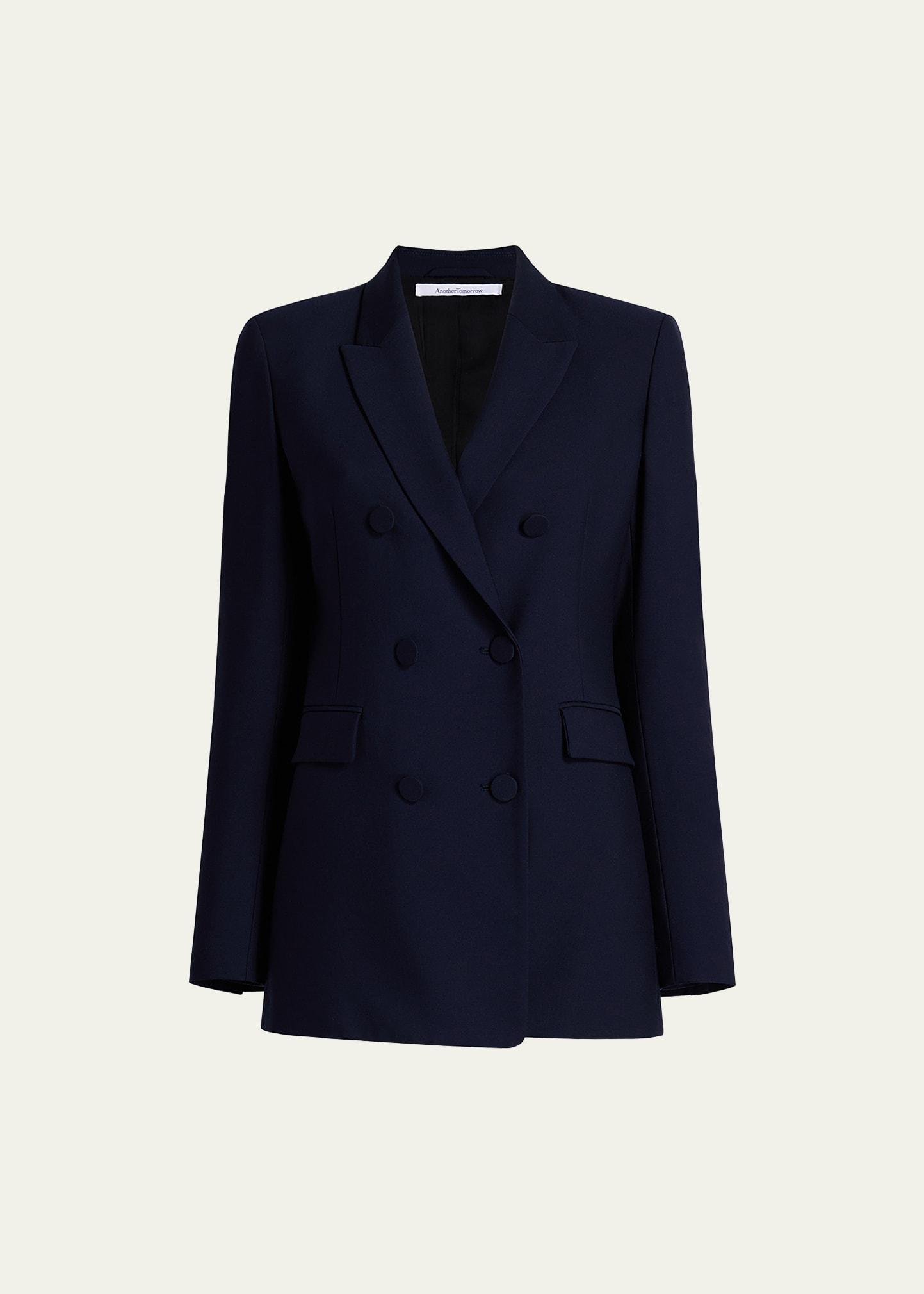 wool double-breasted blazer jacket