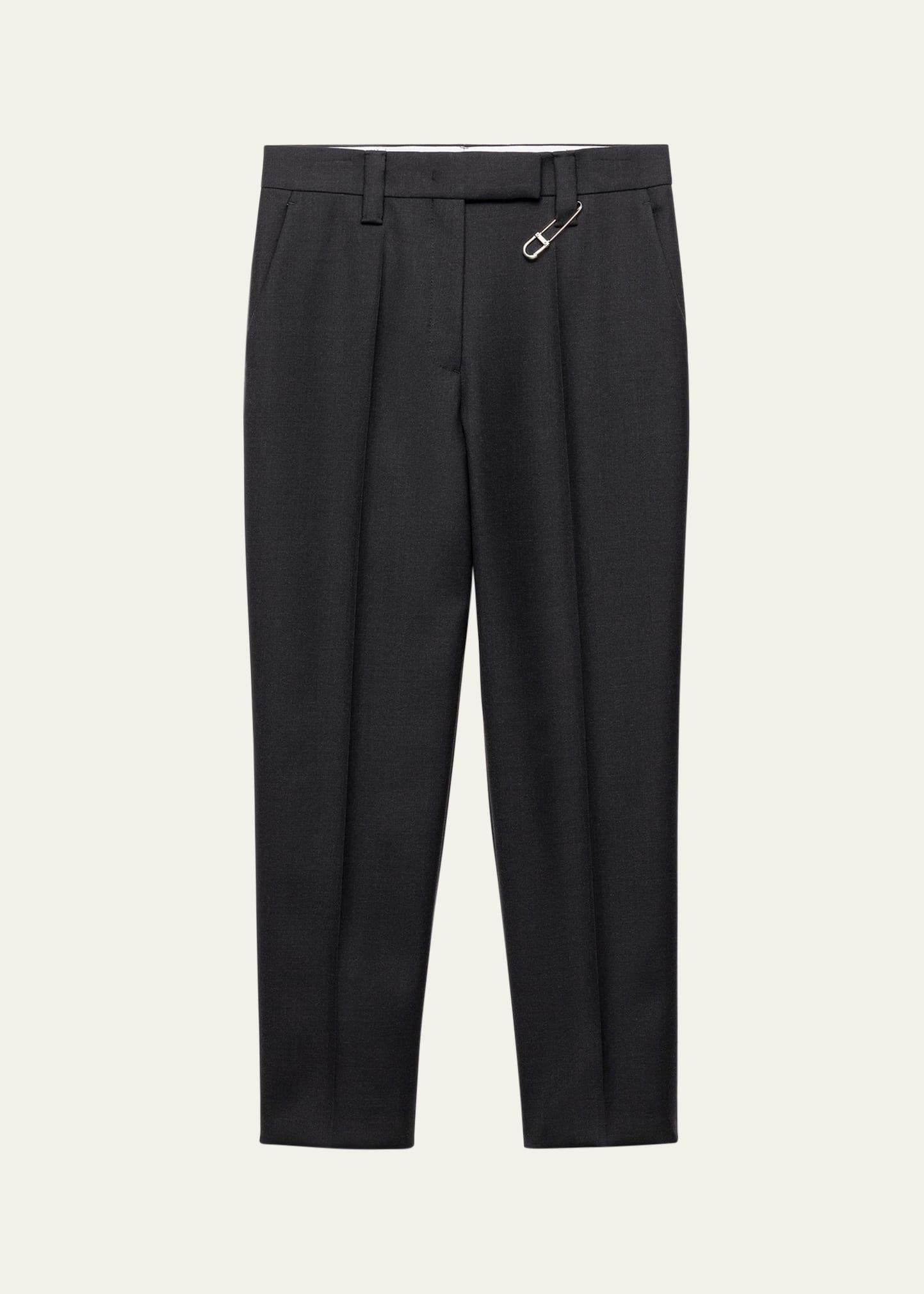 wool gabardine cropped pants