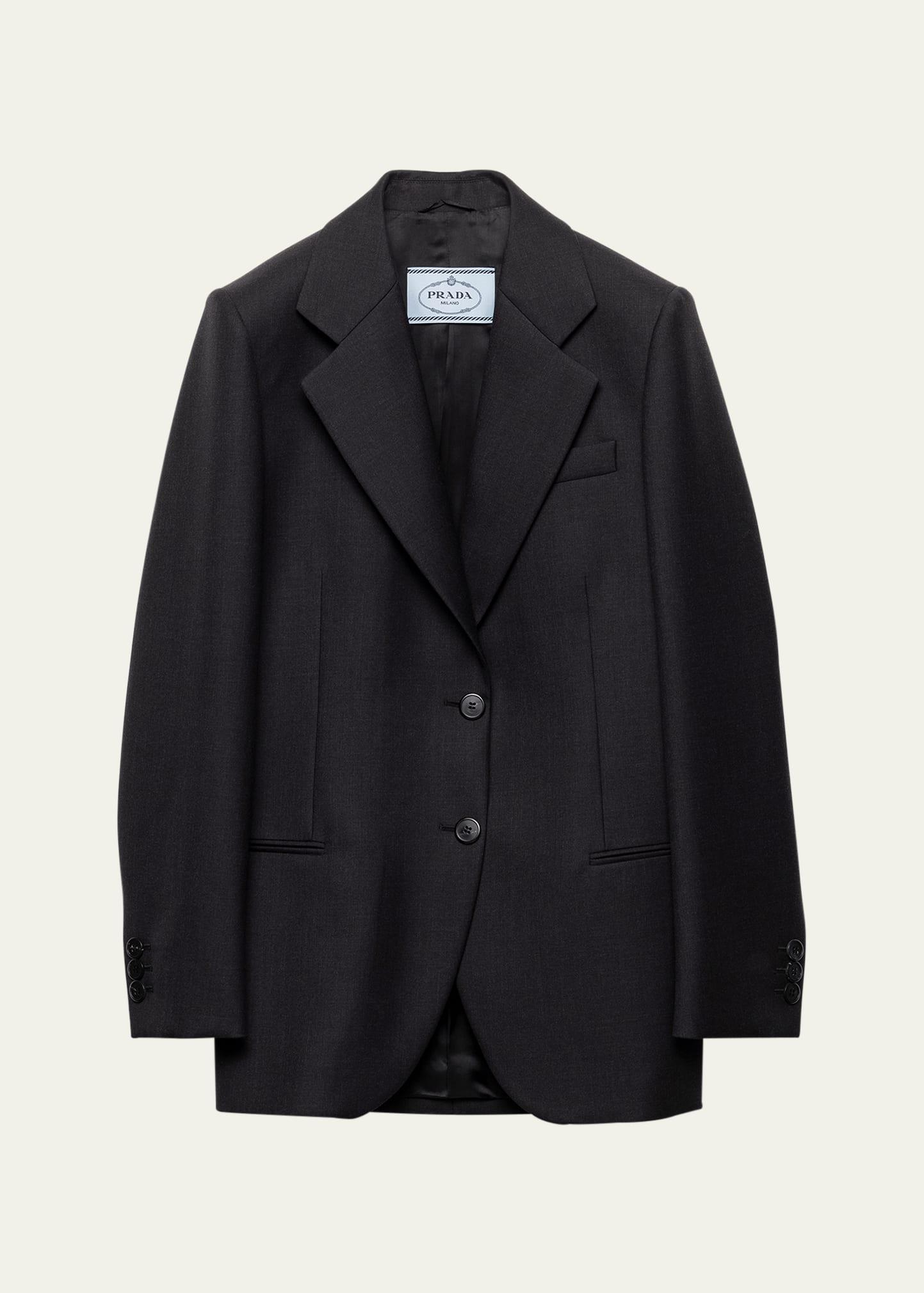 wool gabardine single-breasted blazer