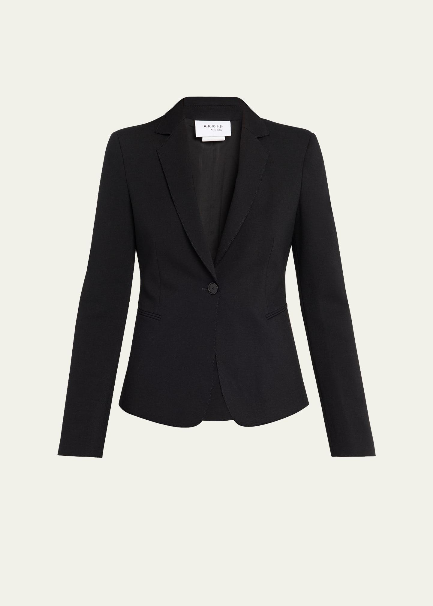 wool jersey tailored blazer jacket