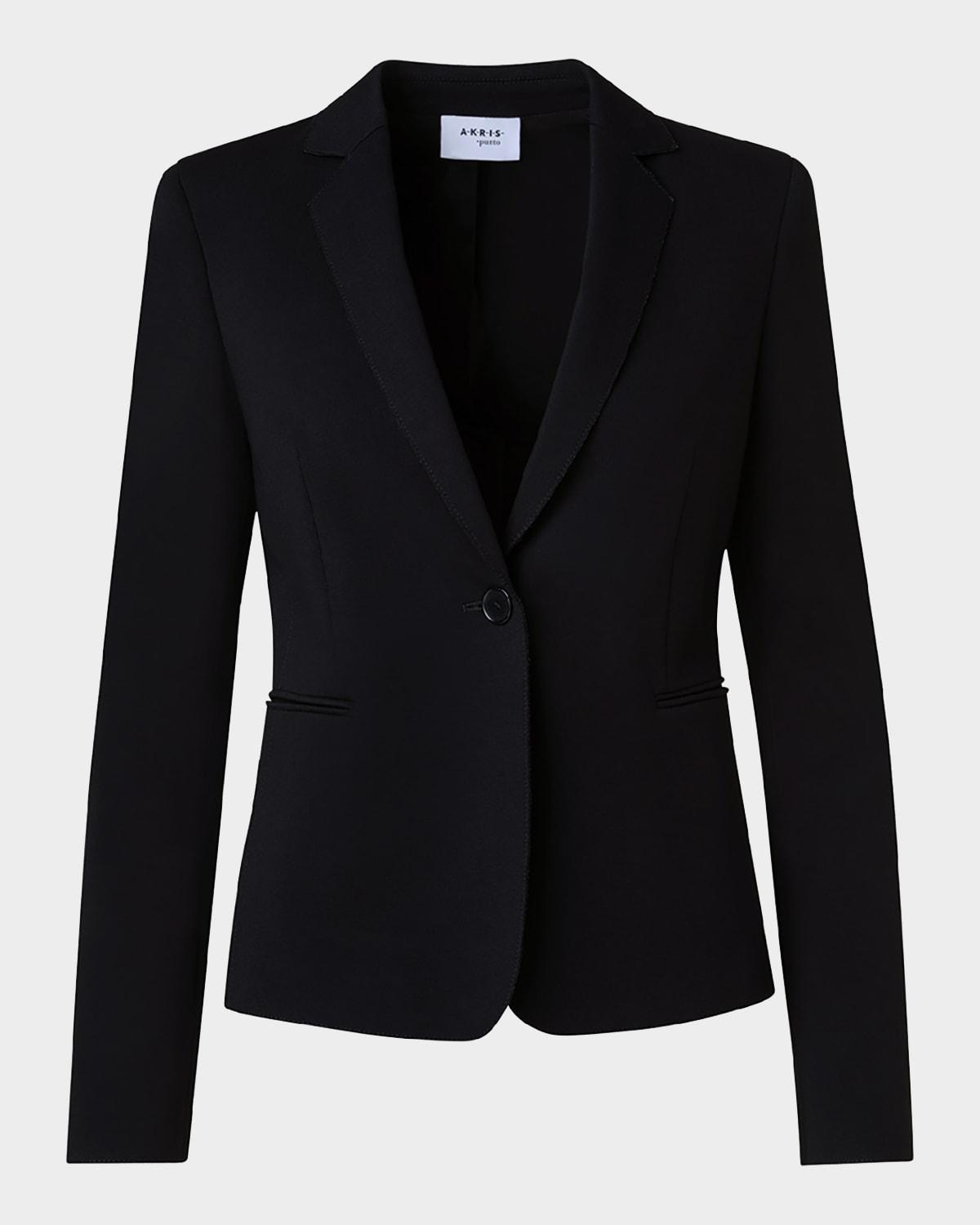 wool jersey tailored blazer jacket