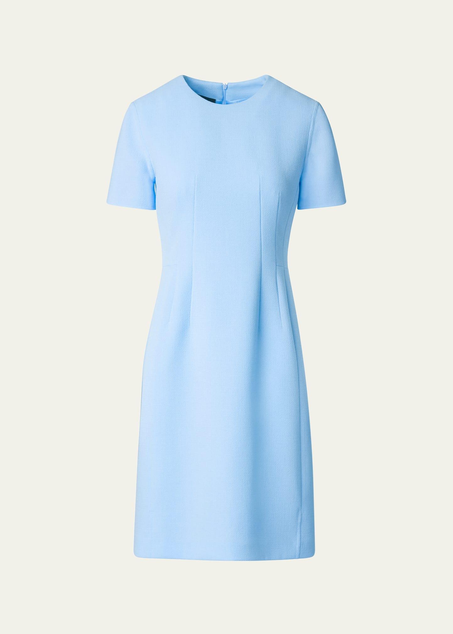 wool princess seam sheath dress
