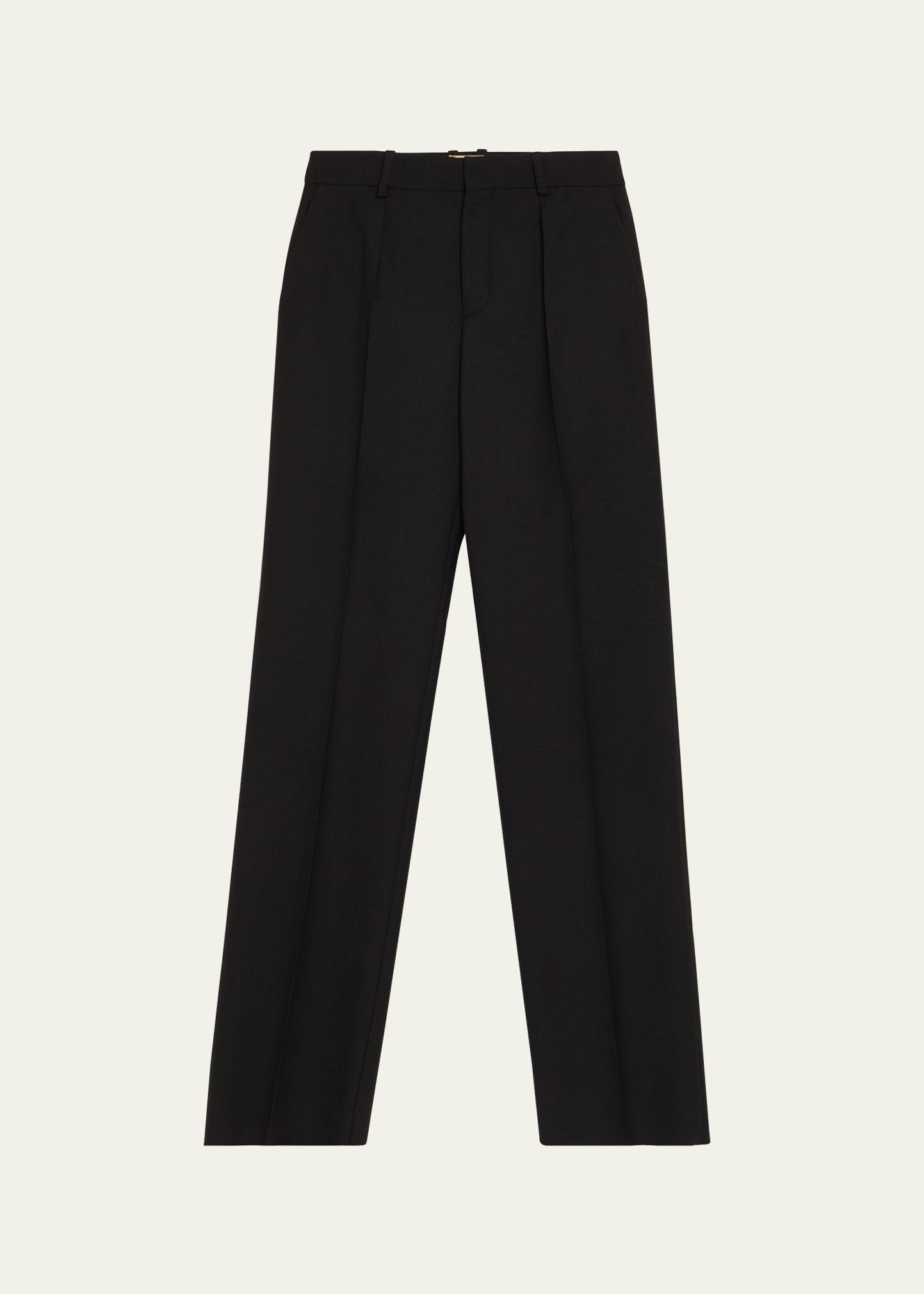 wool straight-leg suiting trousers