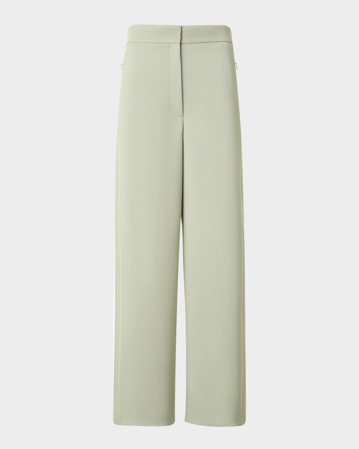 wool tricotine wide-leg crop pants