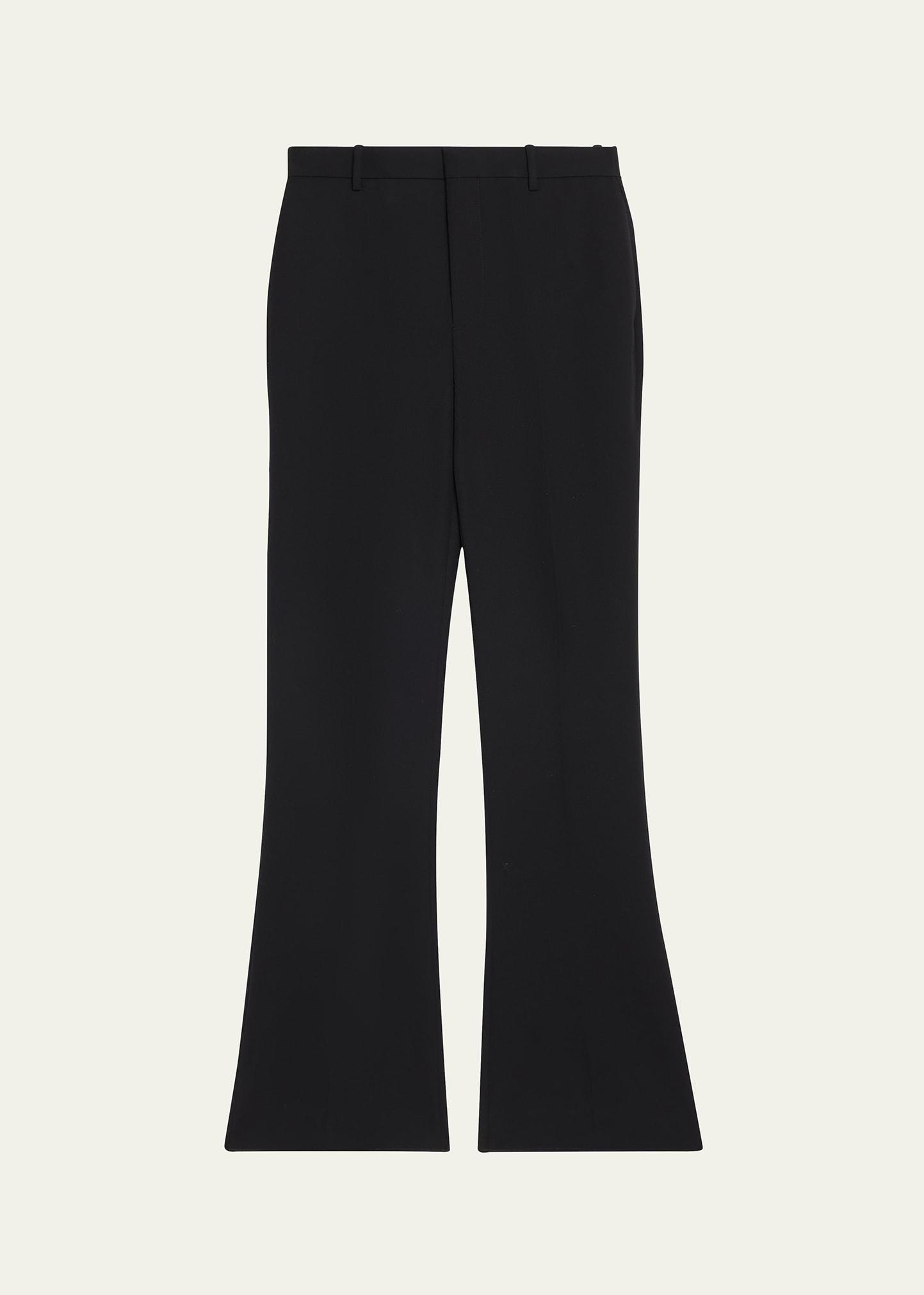 wool twill flare trousers