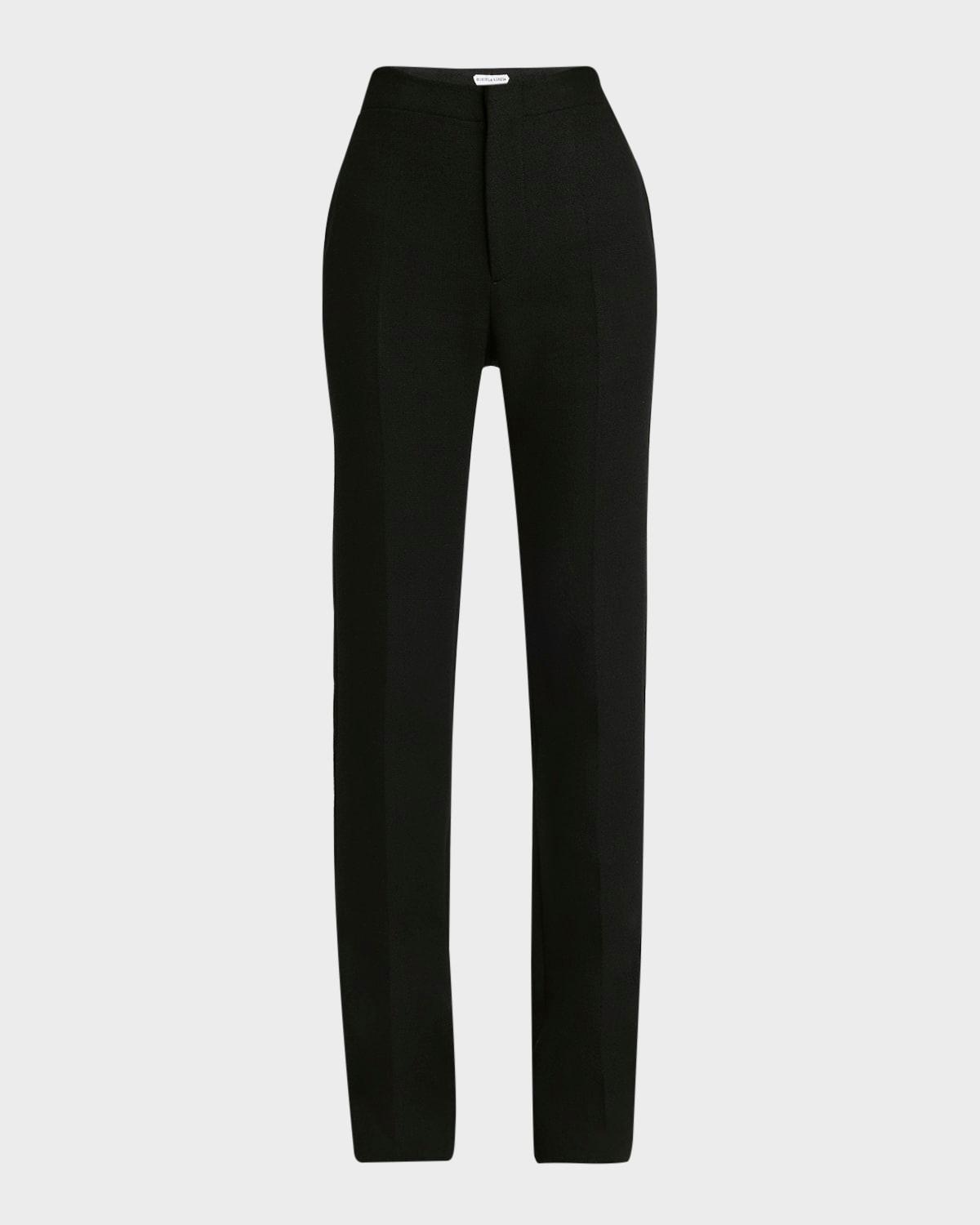 wool twill flare trousers