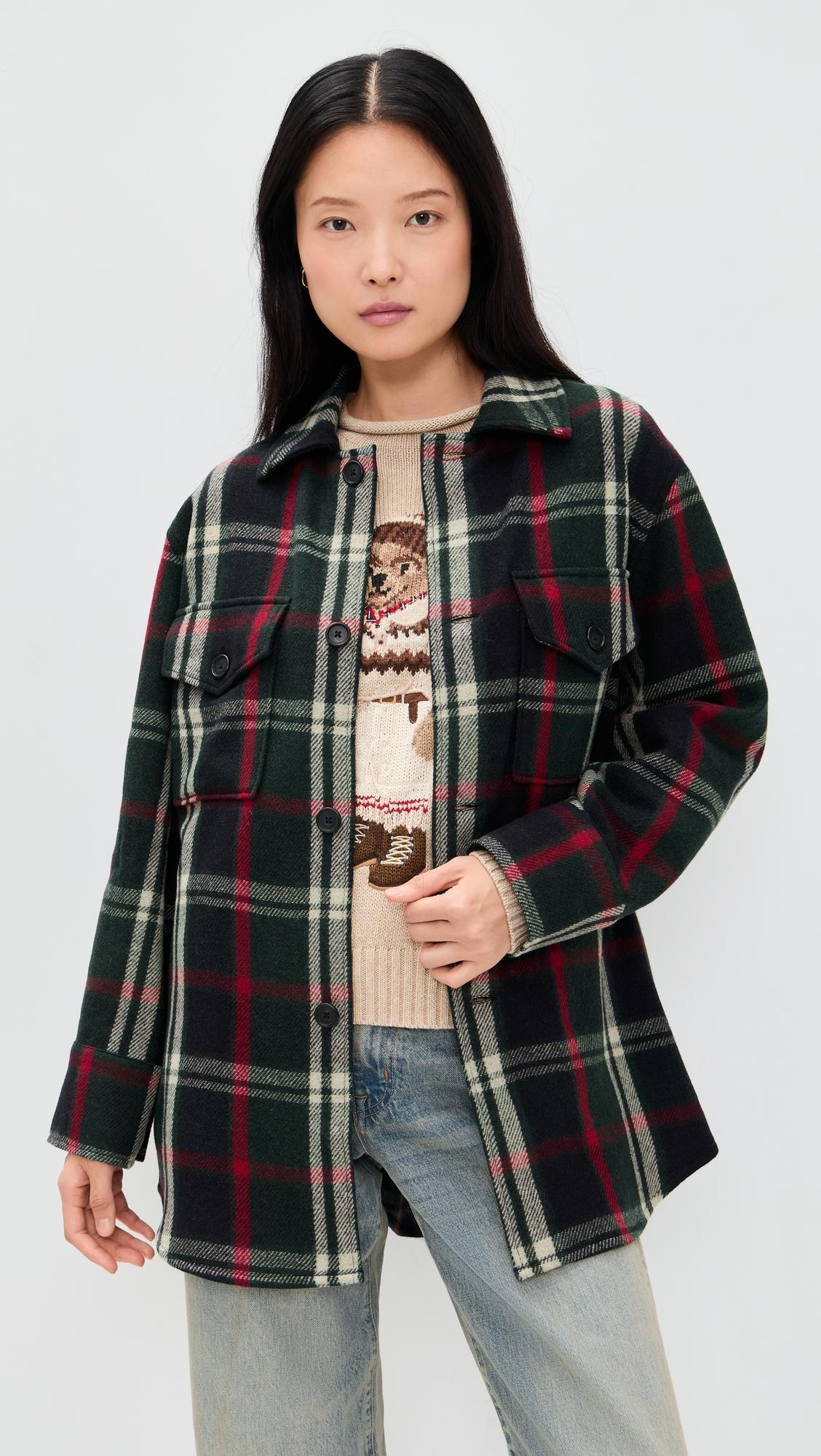 wool woven long sleeve collared sport shirt