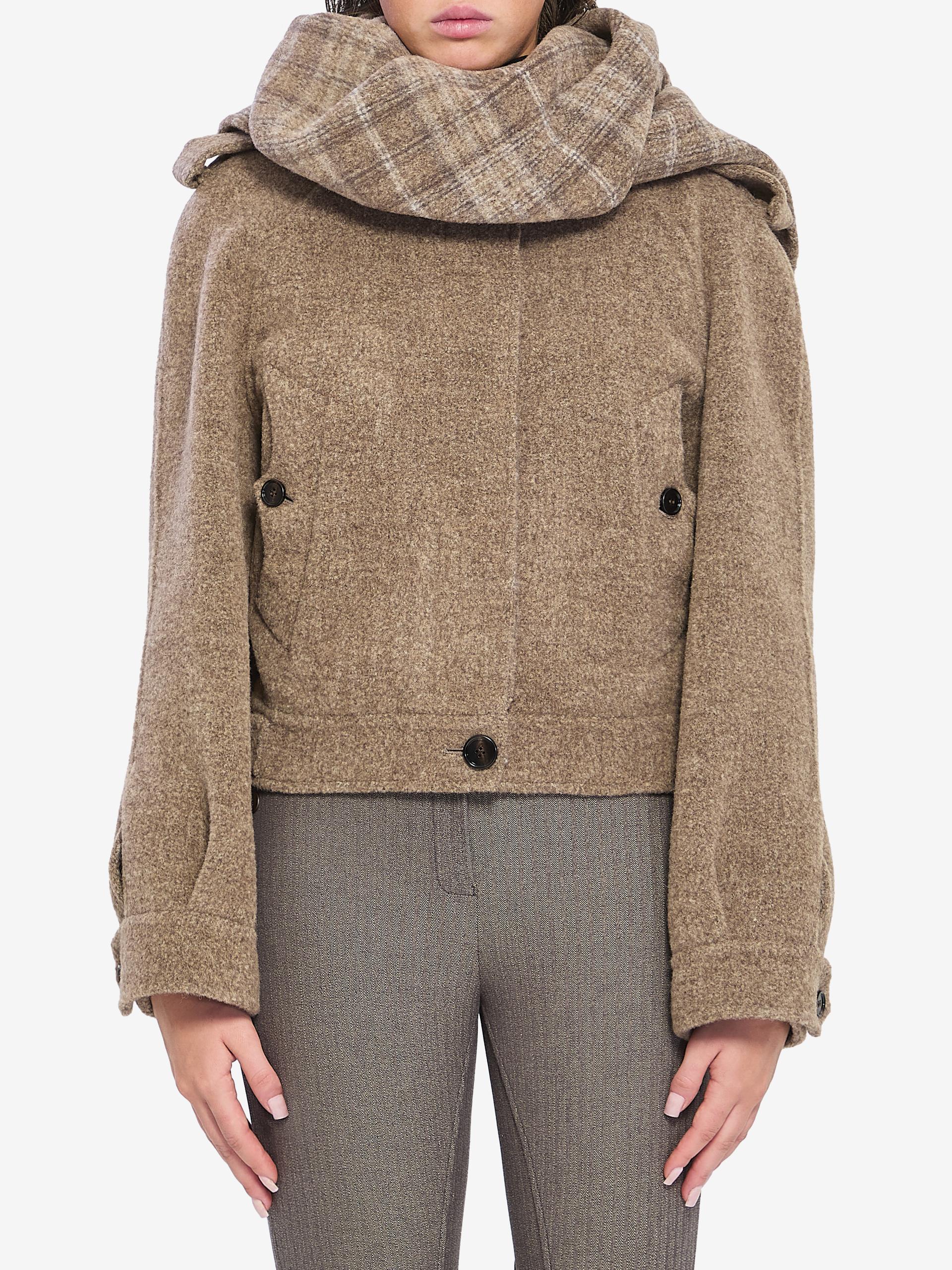 woolblend jacket with scarf