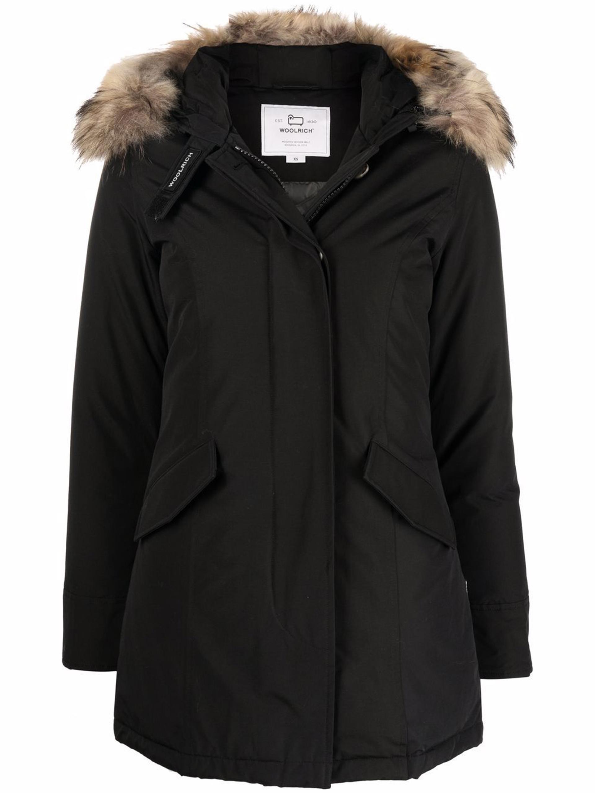 woolrich arctic raccoon parka black co pa cappotto - women