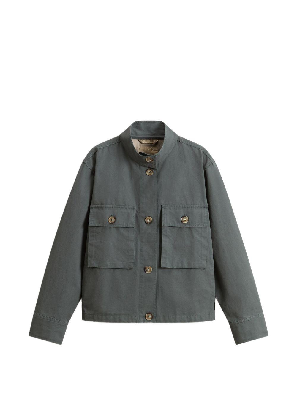 woolrich jackets green cotton - women