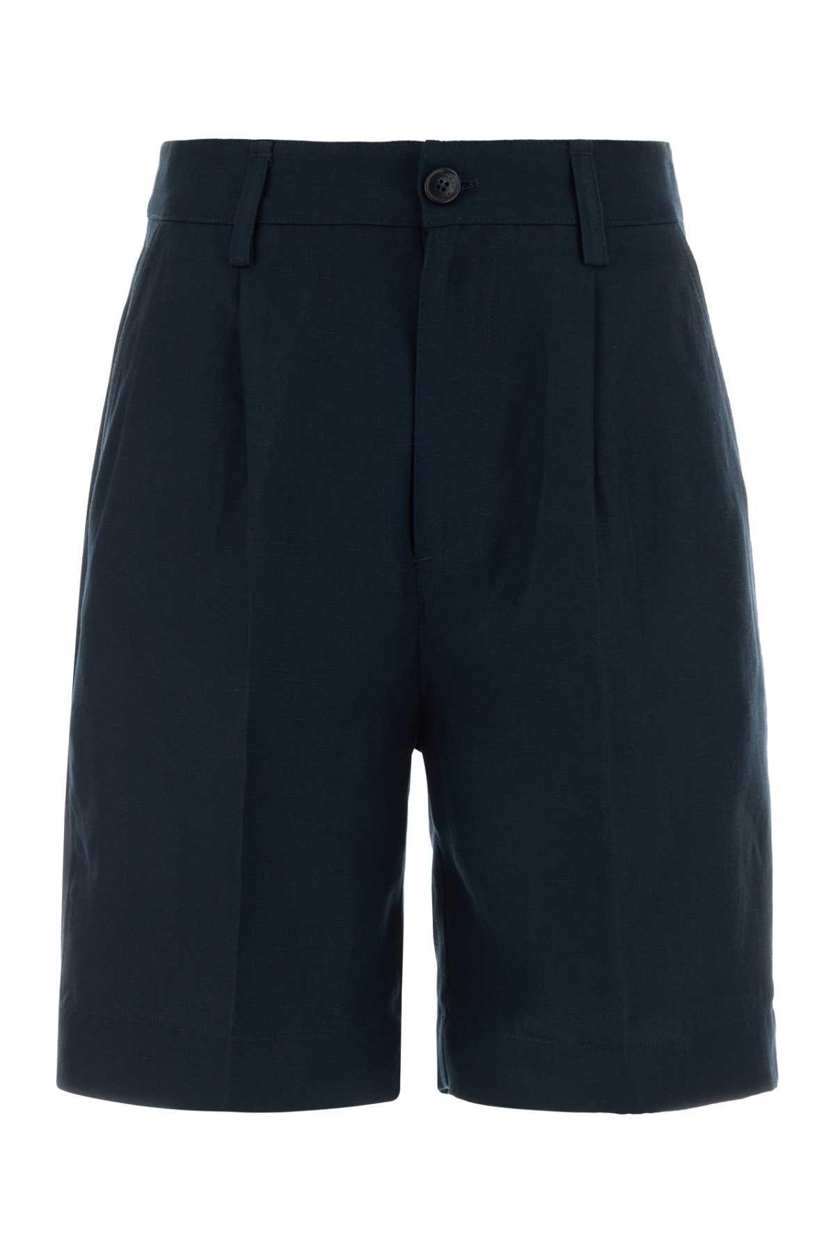 woolrich navy blue lyocell blend bermuda shorts