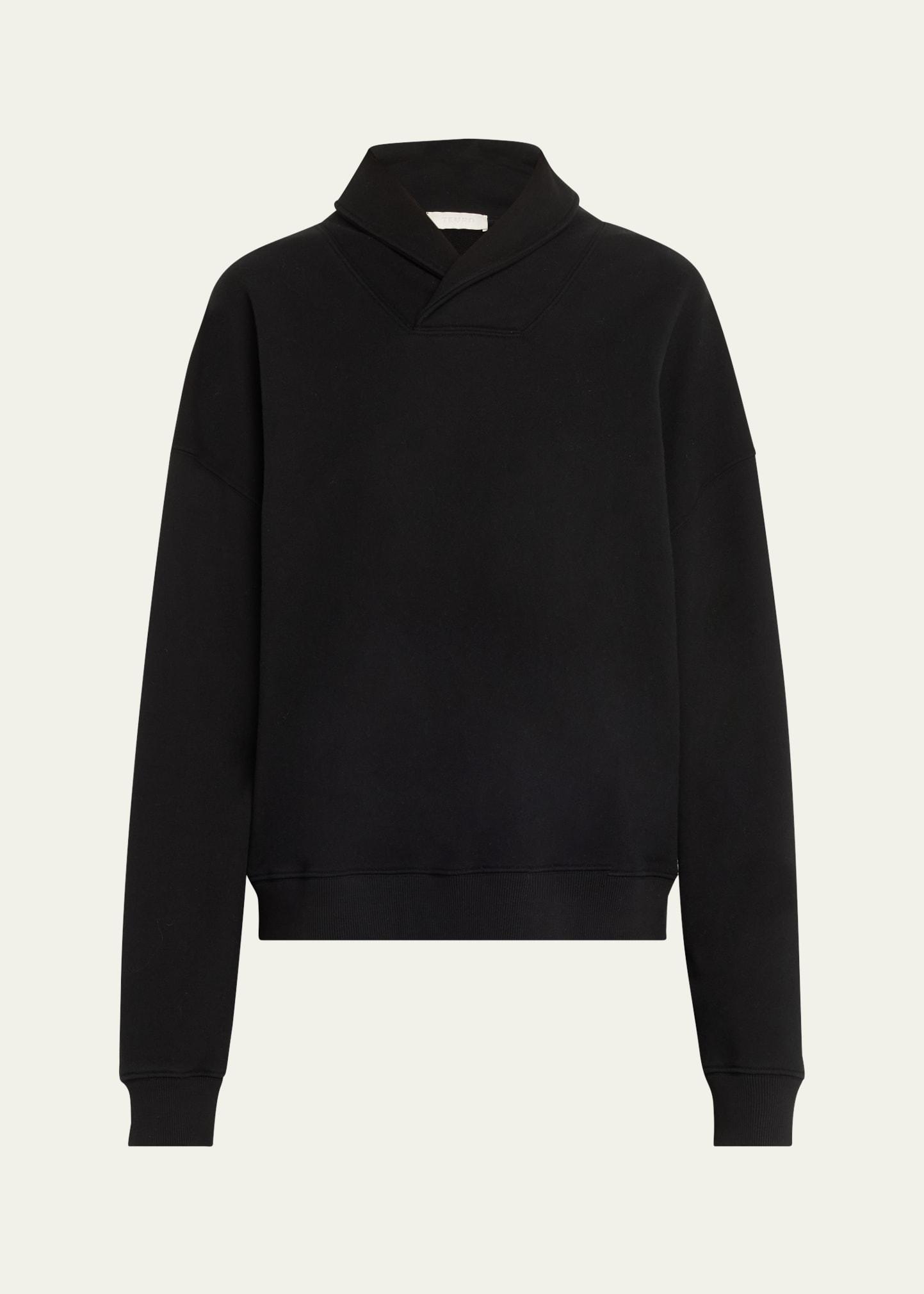 wrap-collar sweatshirt