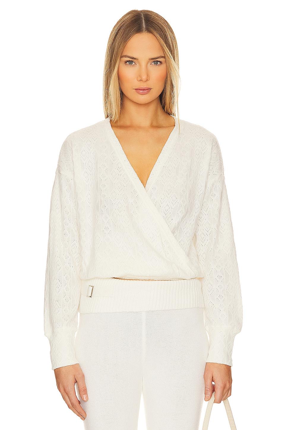 wrap front long sleeve top