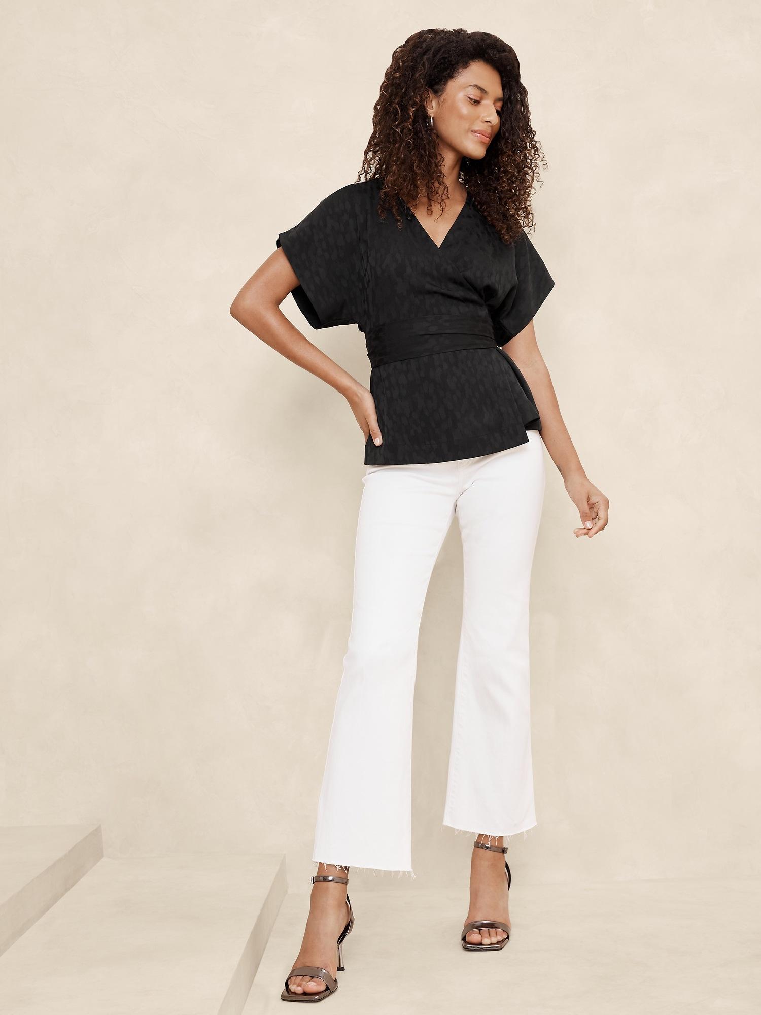 wrap jacquard top