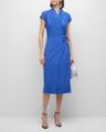 wrap midi dress with tie detail