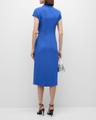 wrap midi dress with tie detail
