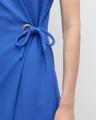 wrap midi dress with tie detail