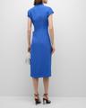 wrap midi dress with tie detail