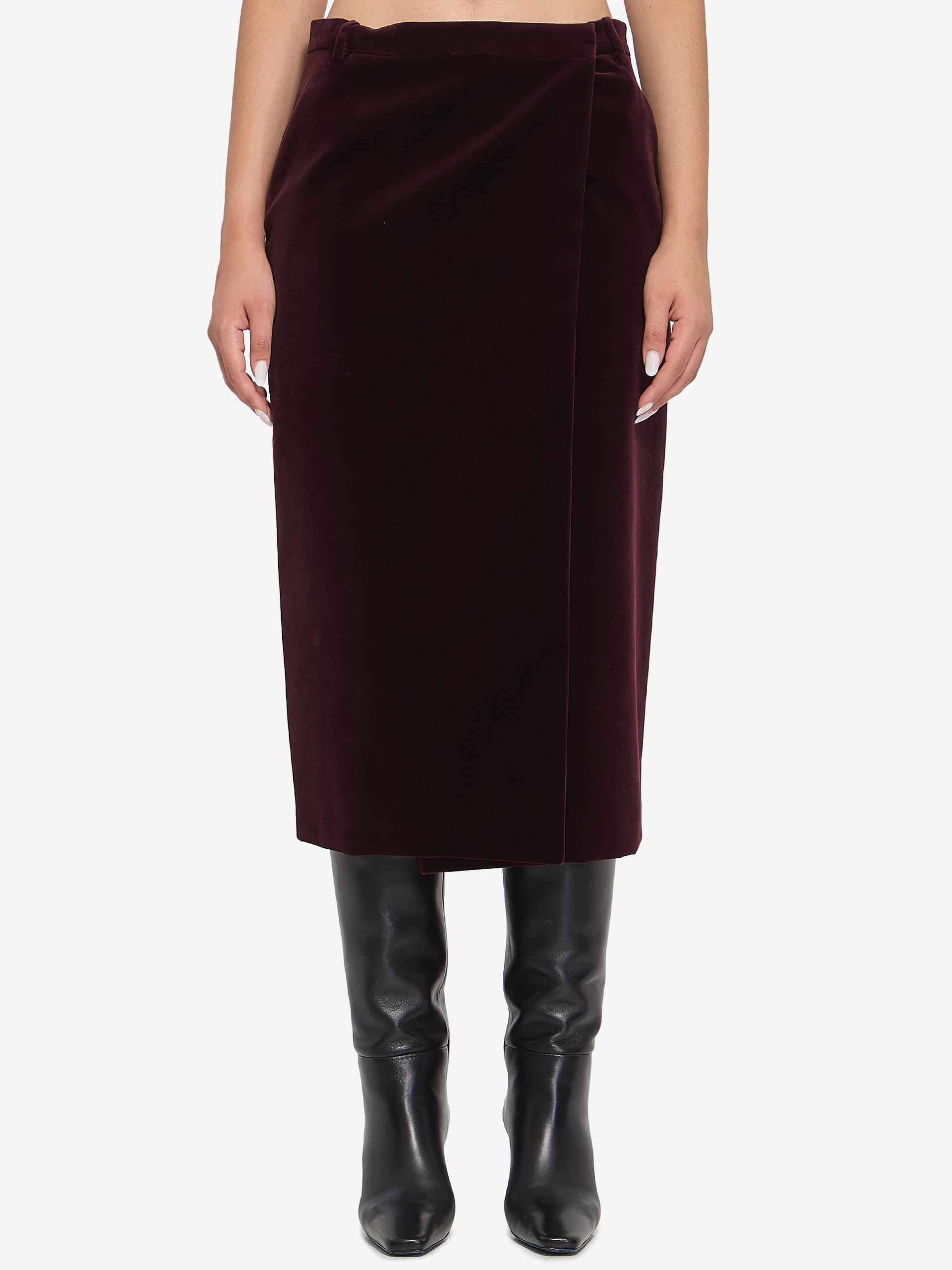 wrap skirt in velvet