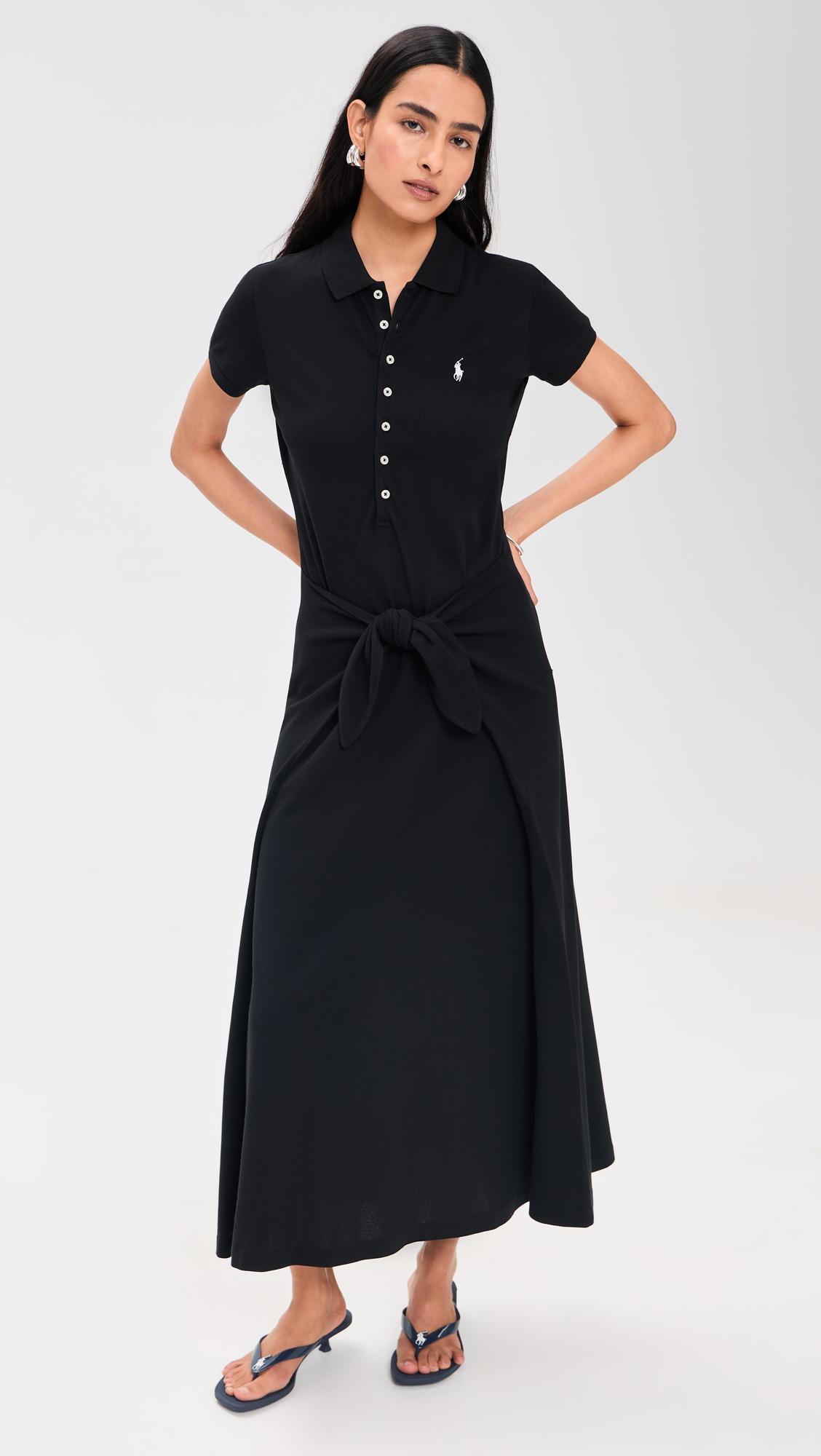 wrap tie polo dress