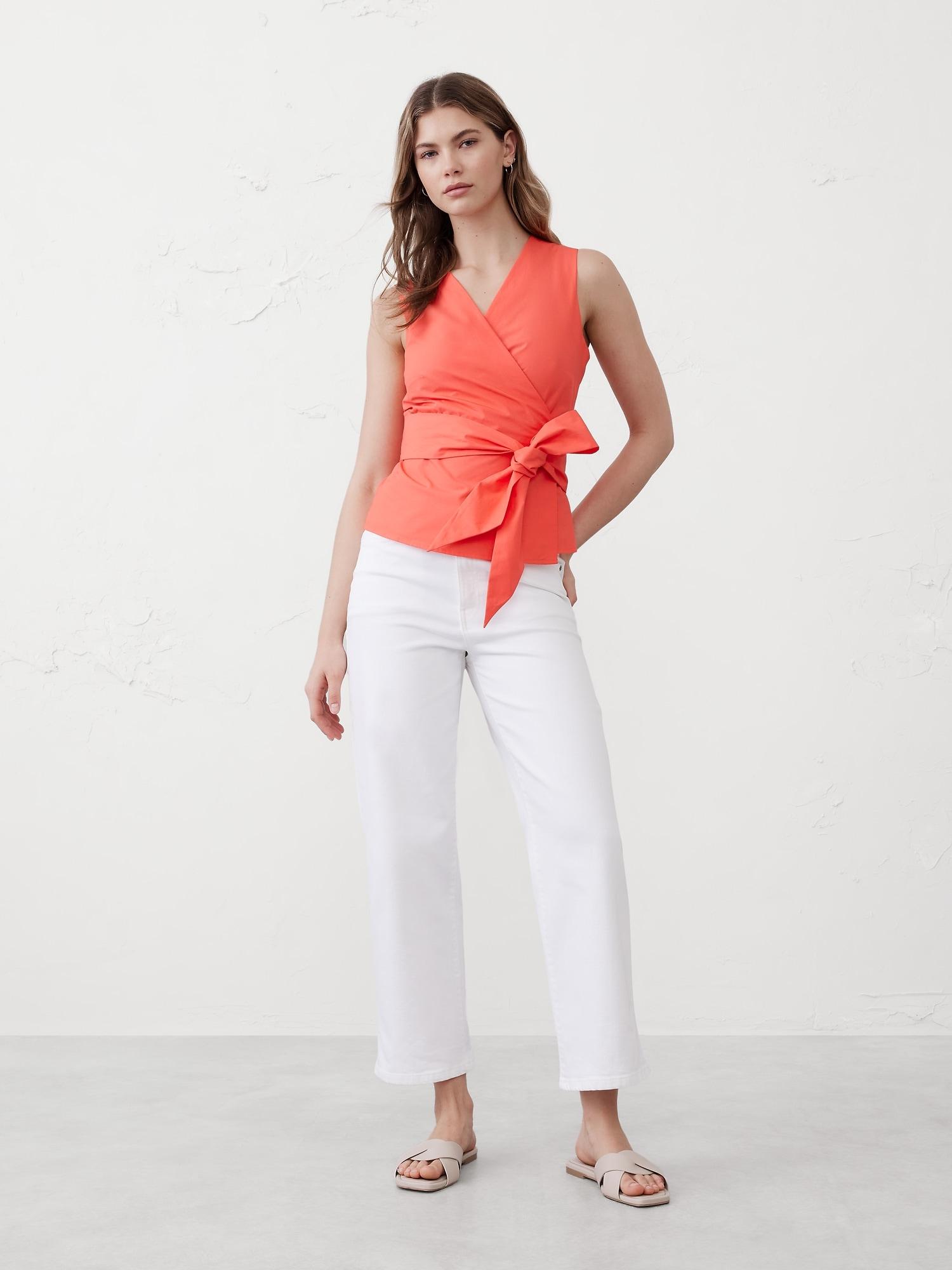 wrapped poplin top