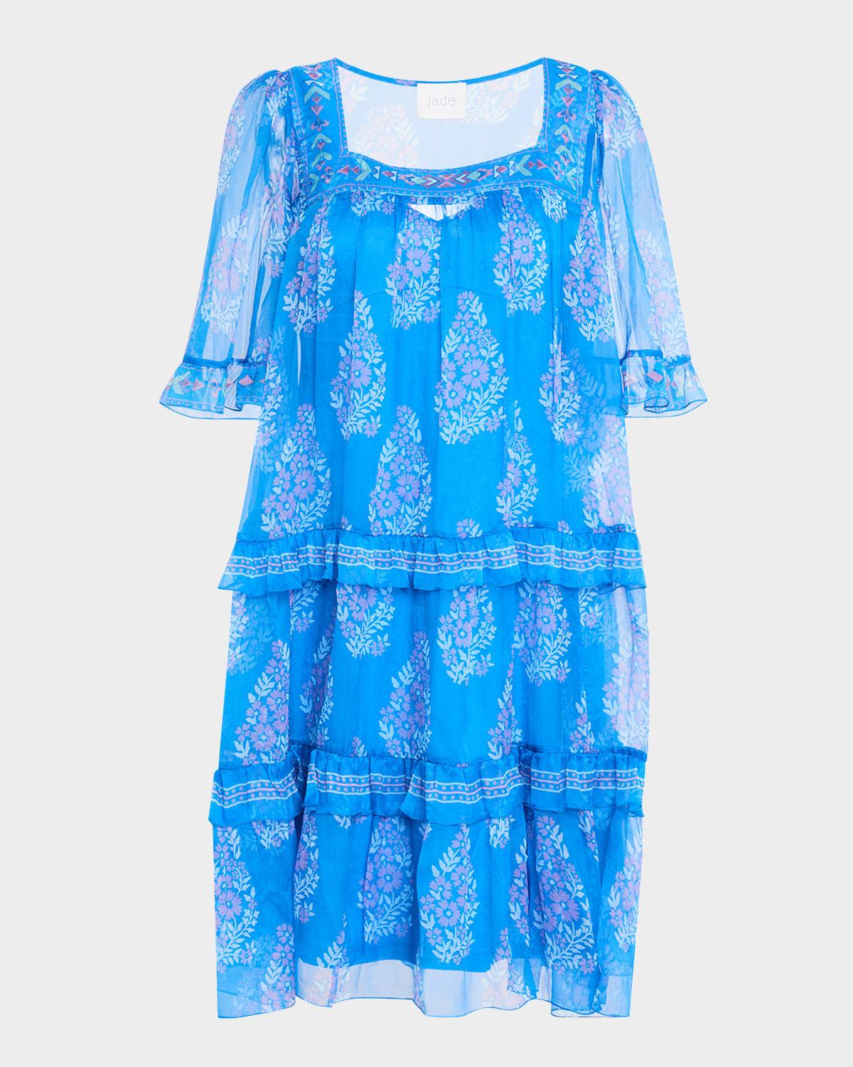 wrenn tiered floral-print chiffon dress