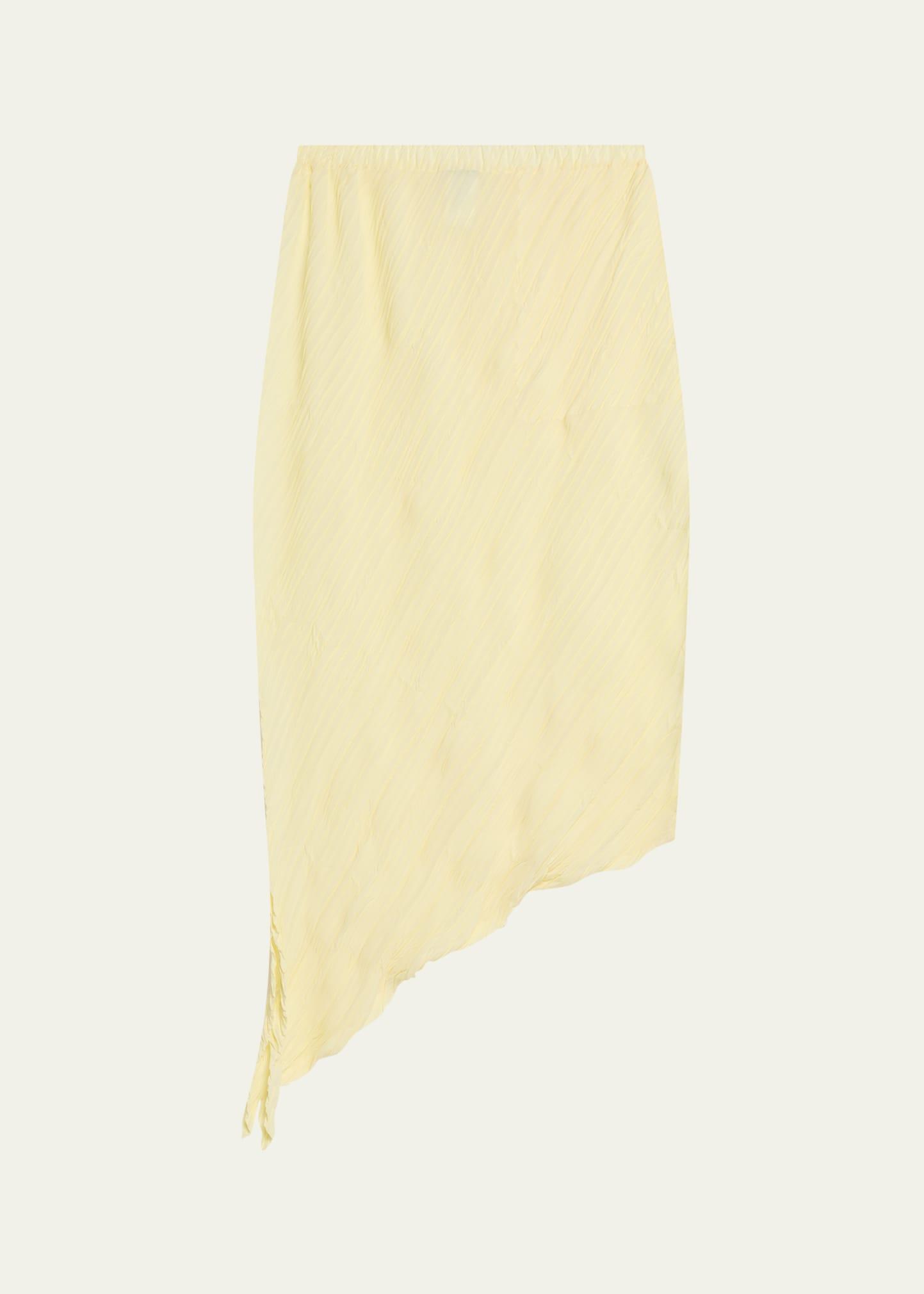 wrinkled and twisted midi skirt