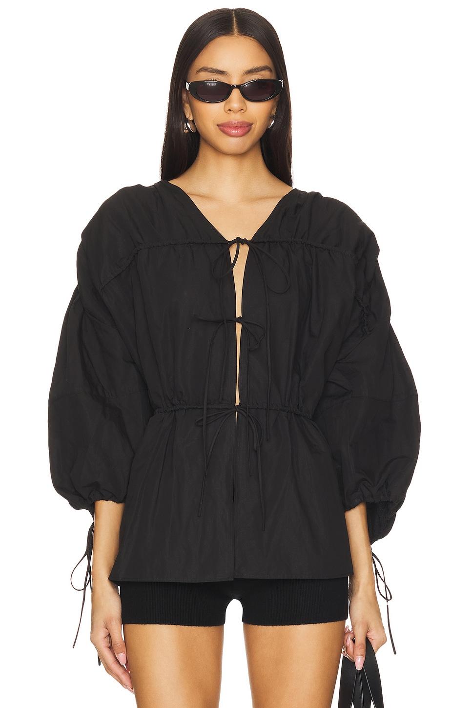 wrinkled laces ruched blouse
