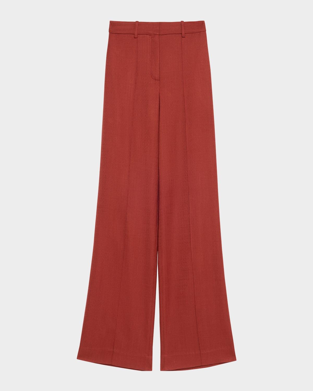wyatt stretch canvas wide-leg pants