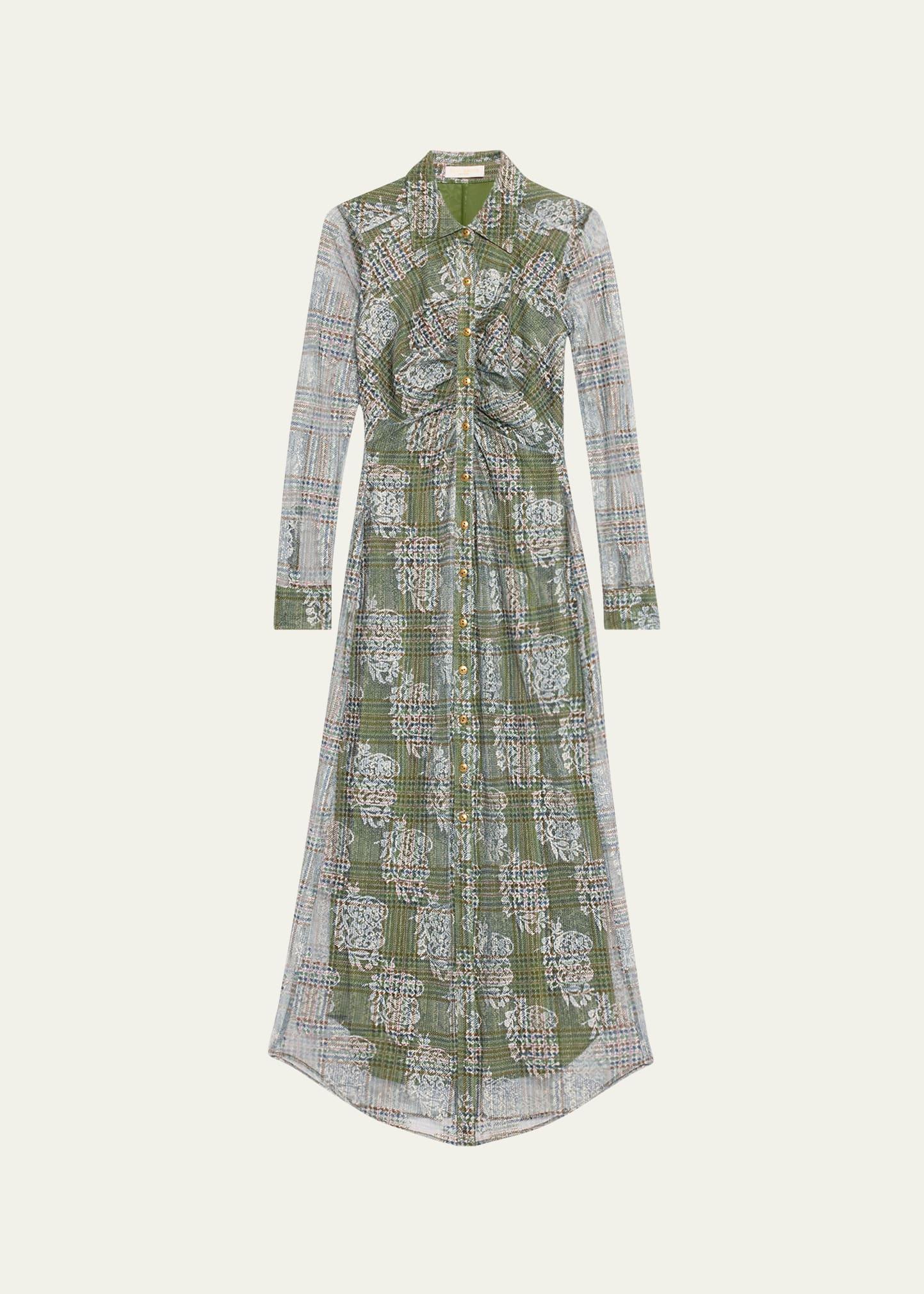 wyatt tartan midi dress