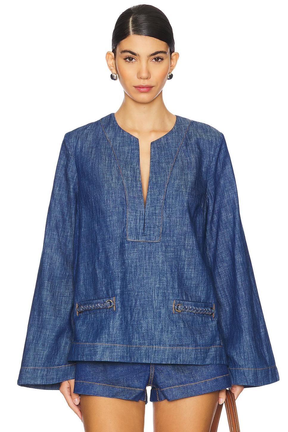 wylie denim tunic top