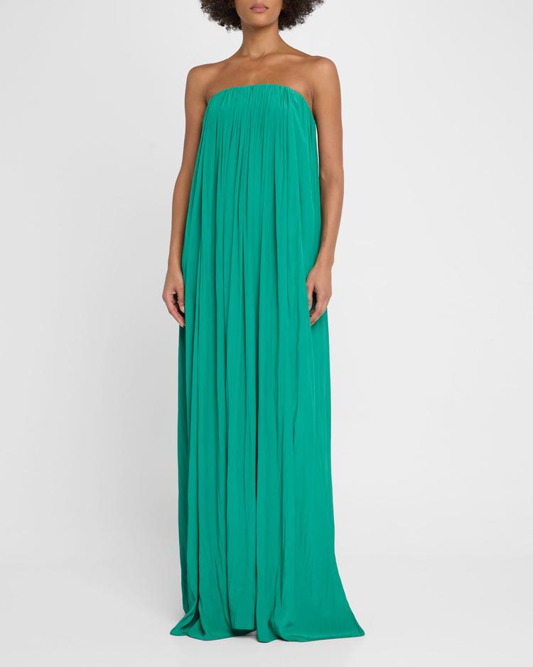 wynn strapless ruched gown