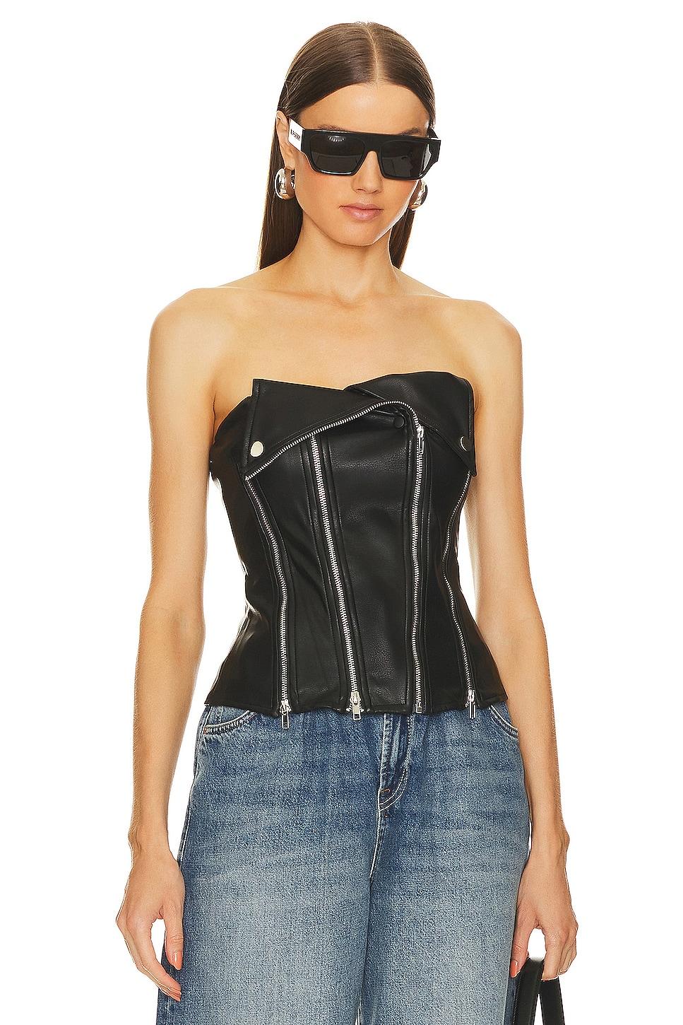 x bridget dani faux leather corset