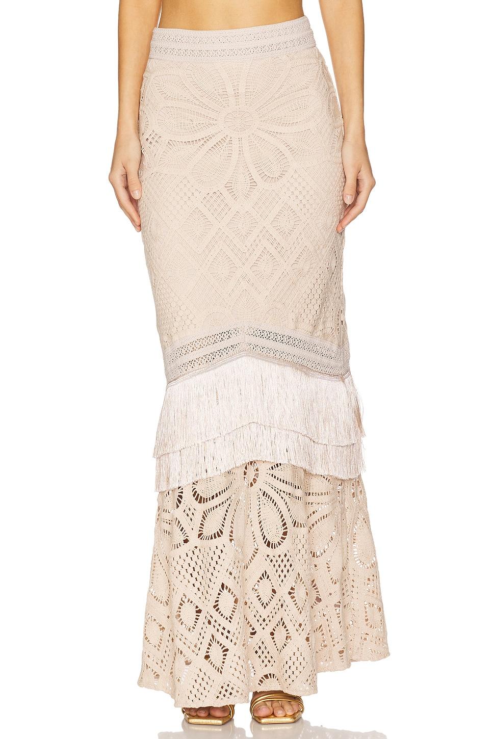 x camila coelho flower crochet skirt