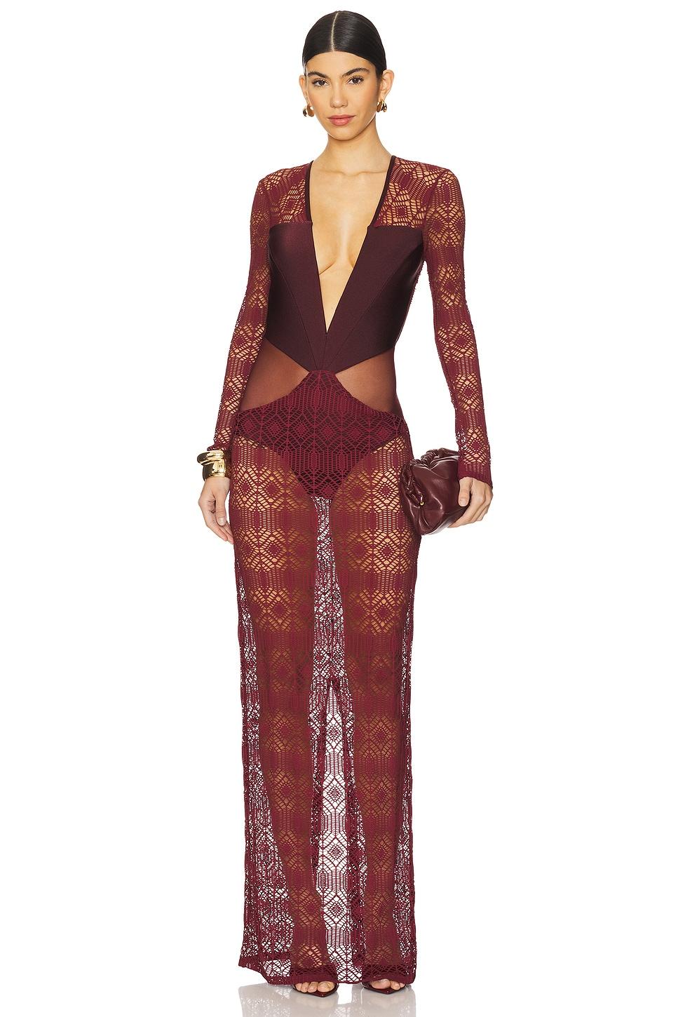 x camila coelho long sleeve maxi dress