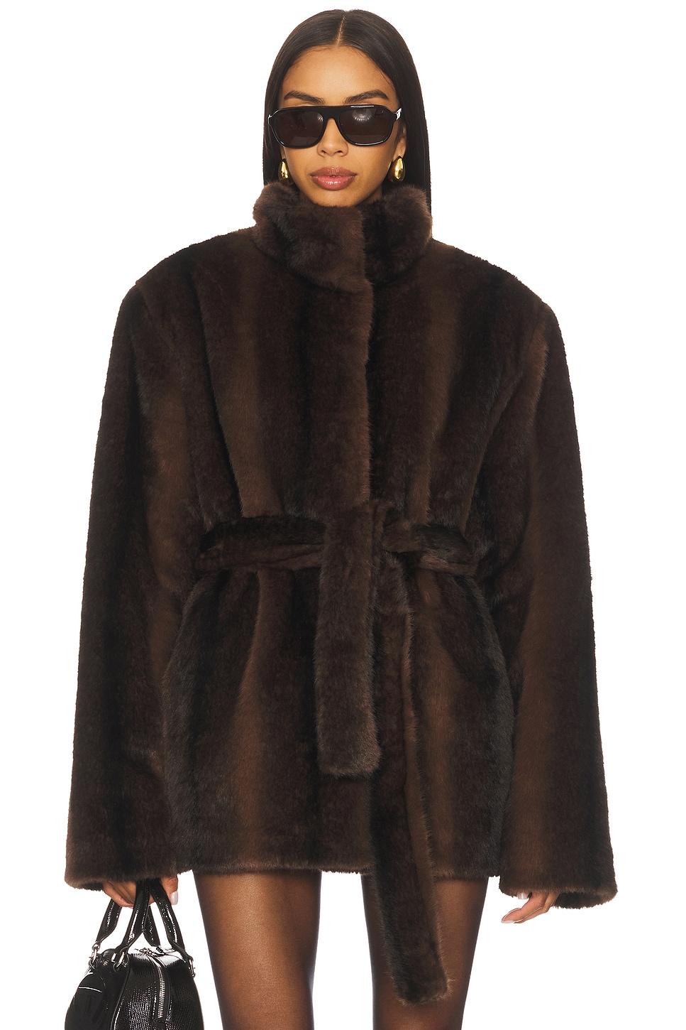 x christina elezaj andrea faux fur jacket