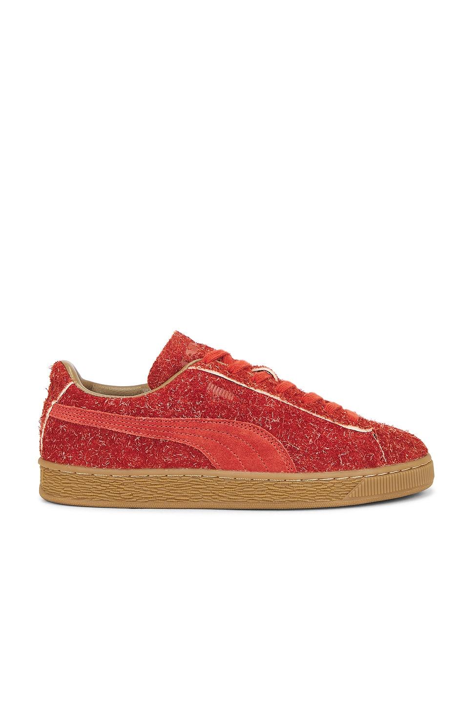 x danielle cathari suede fuzzy sneaker
