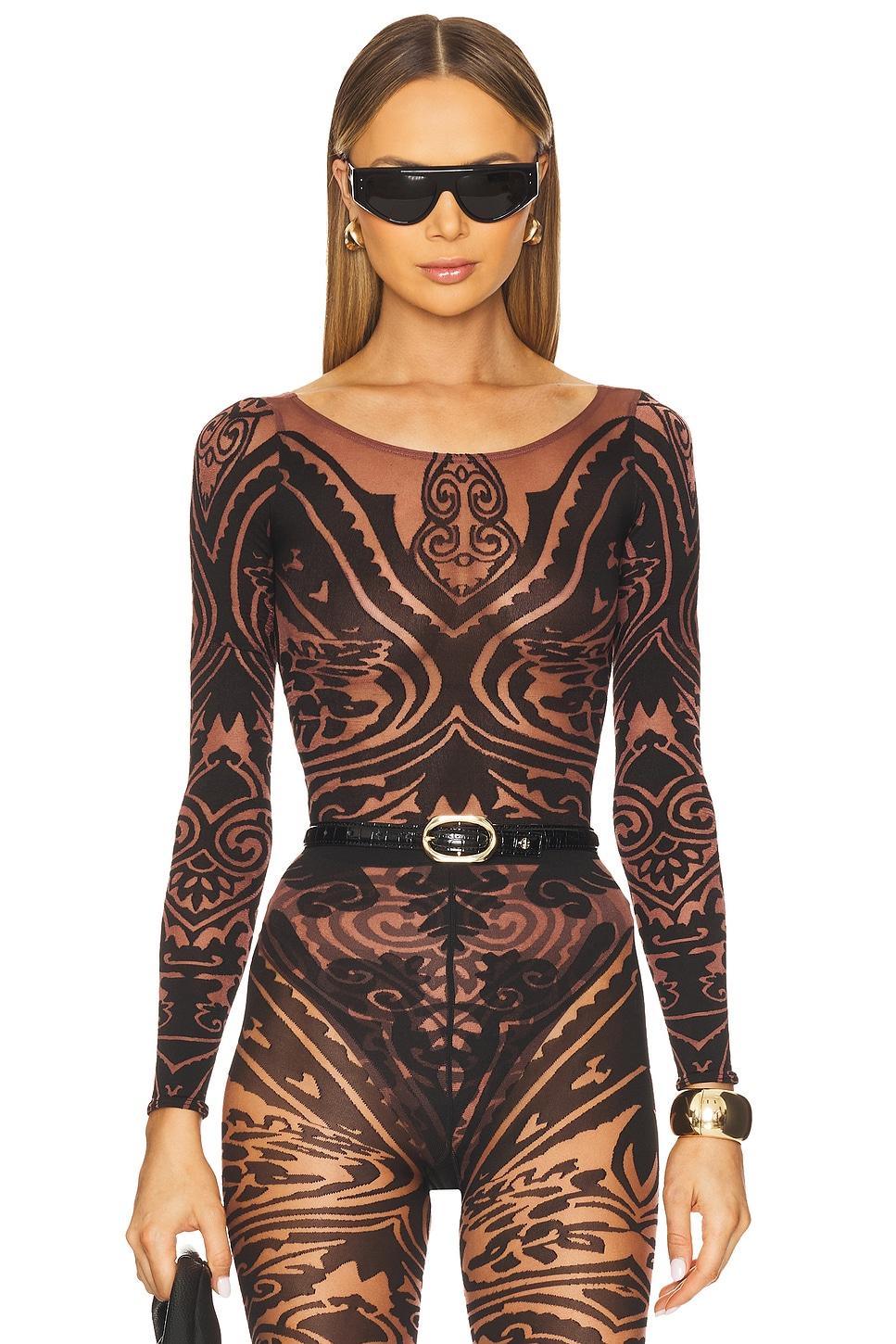 x etro body tattoo string bodysuit