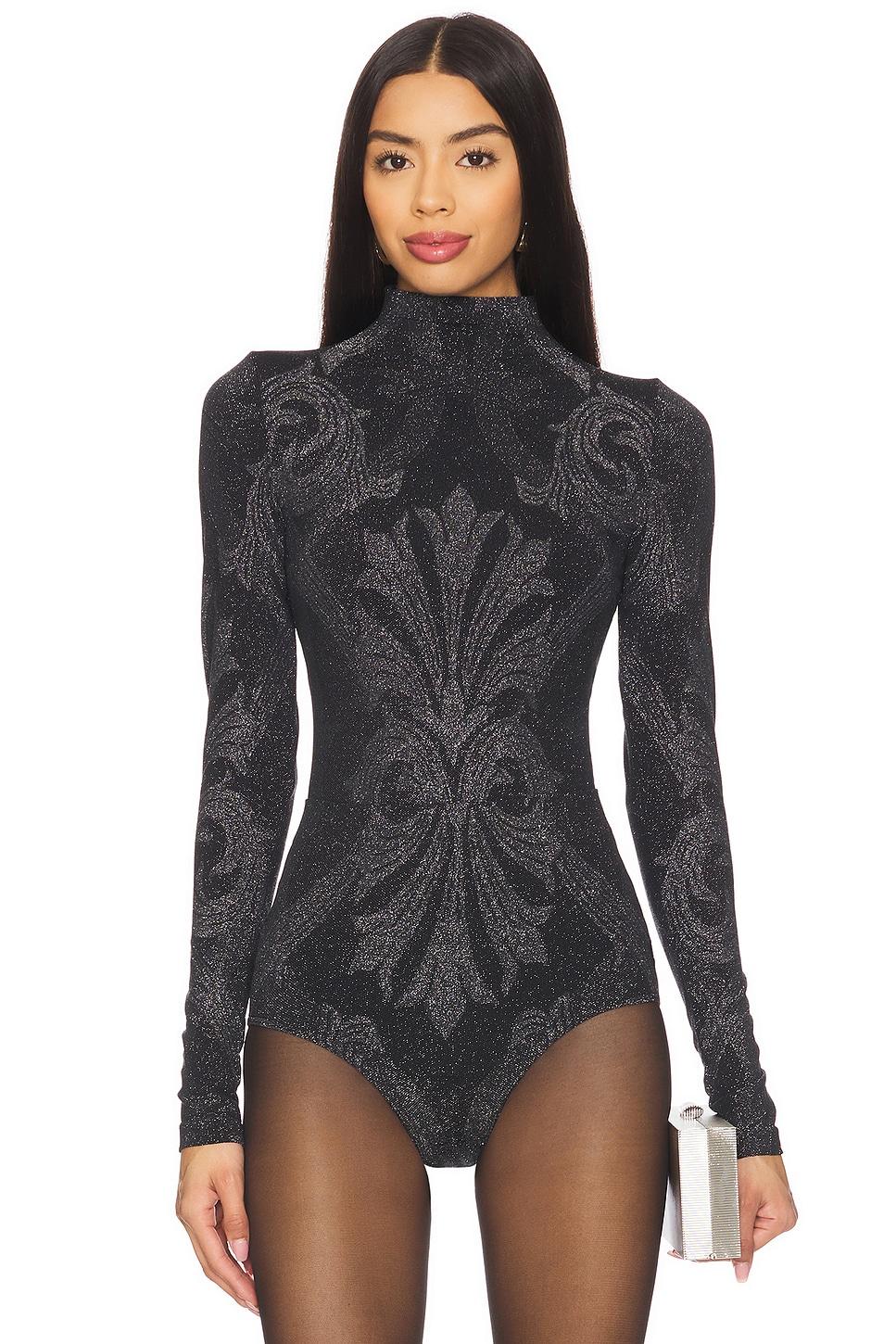 x etro metallic jacquard bodysuit