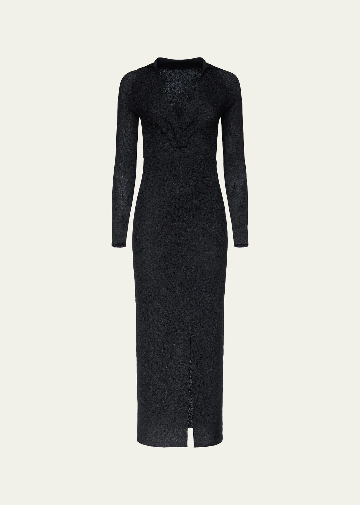 x henry zankov castella shimmer knit column maxi dress