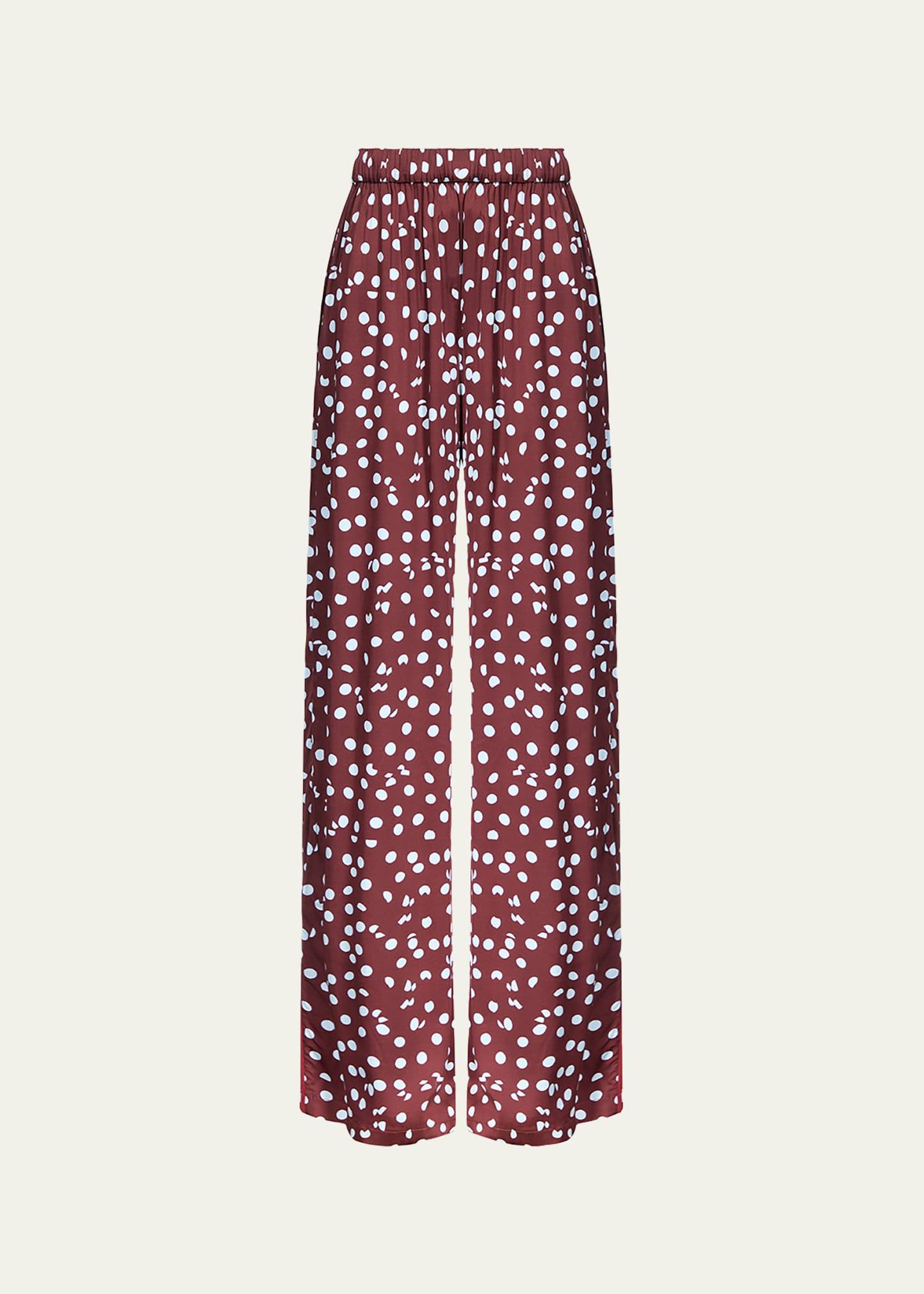 x henry zankov verick wide-leg polka dot silk pants