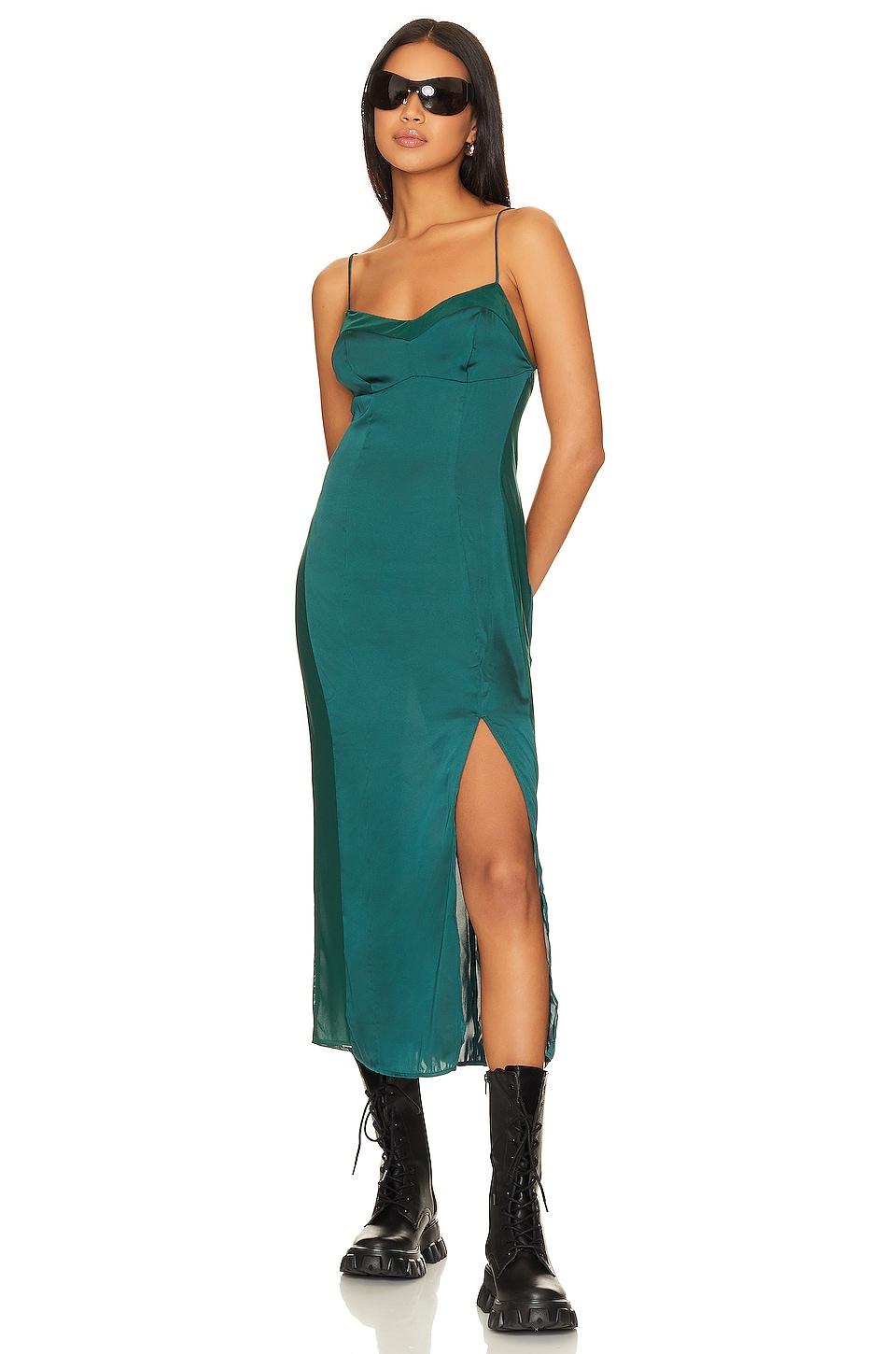 x intimately fp city cool midi slip in evergreen