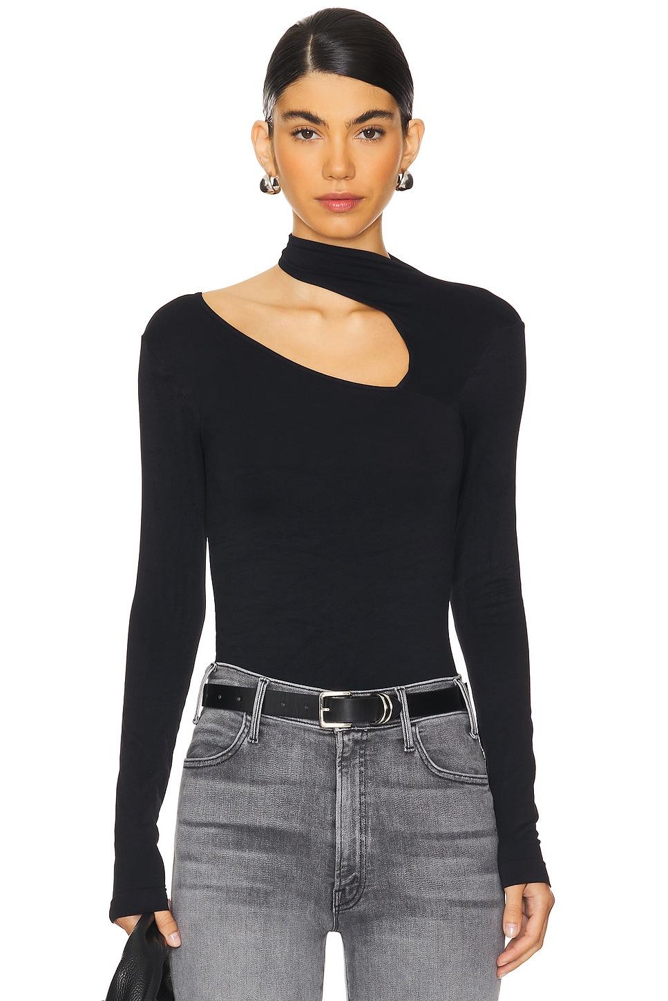 x intimately fp cut it out seamless long sleeve top in black