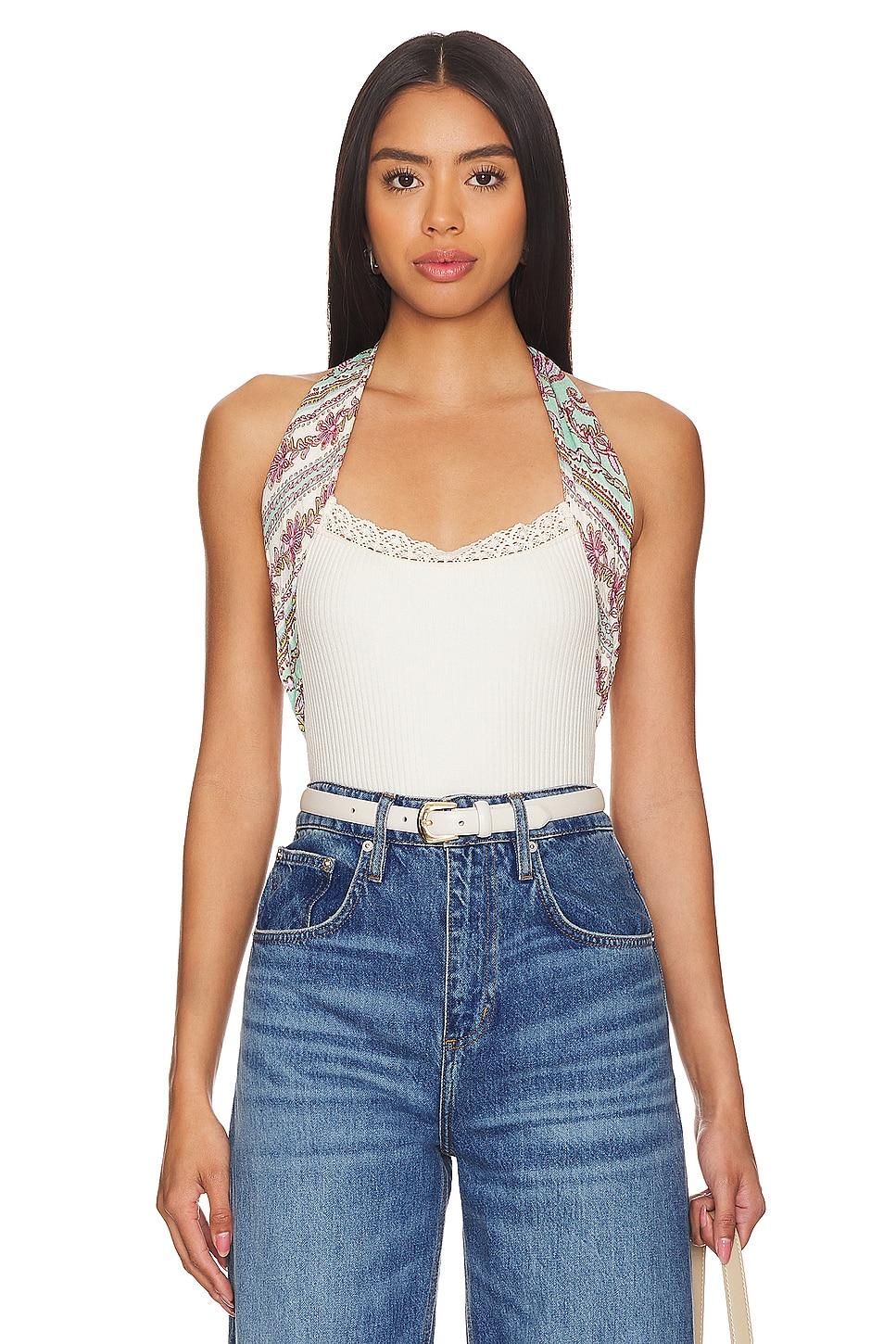 x intimately fp eyes for u halter bodysuit in ivory combo