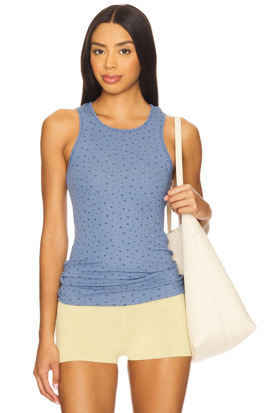 x intimately fp fresh in love printed tank in denim combo