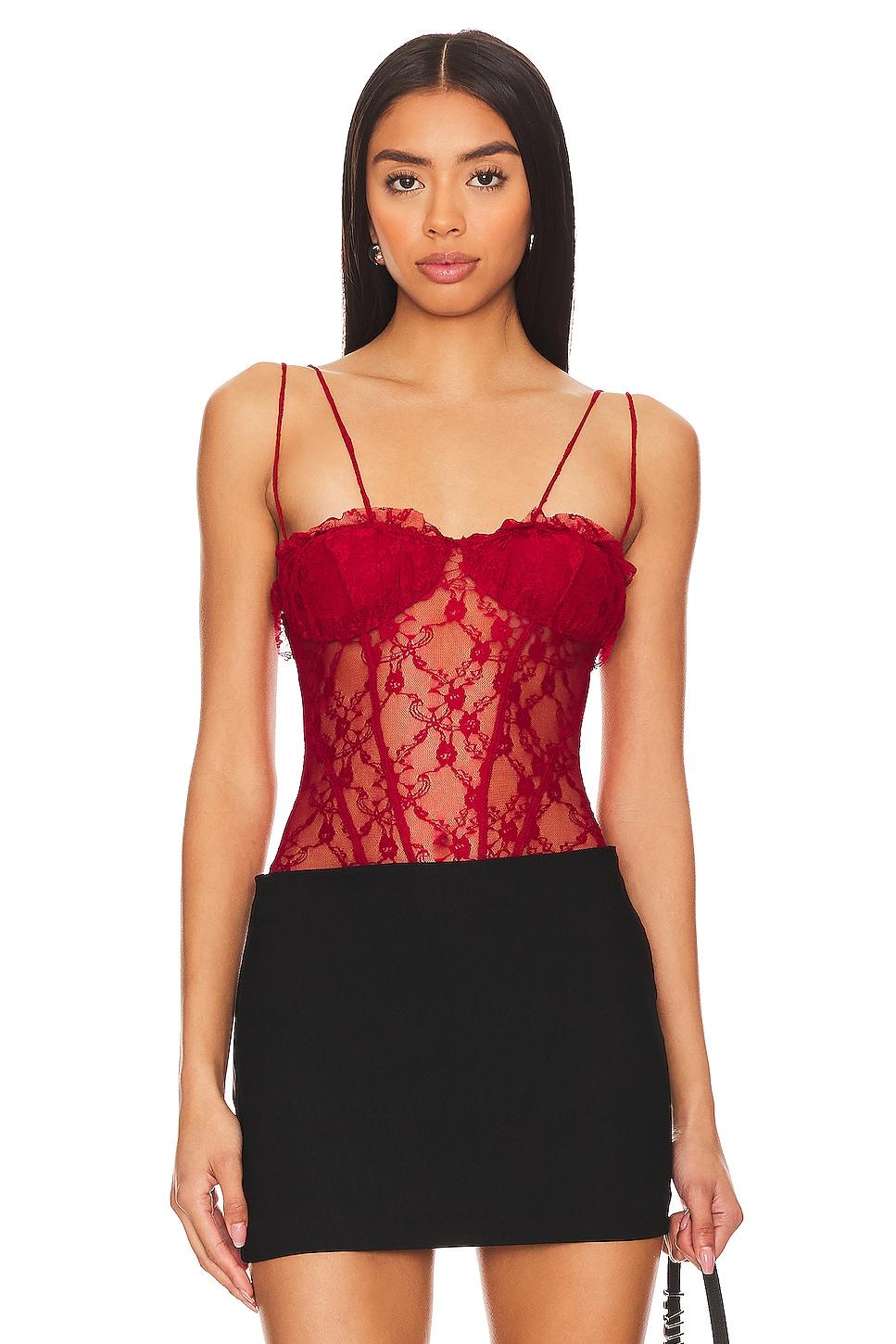 x intimately fp if you dare bodysuit in cranberry