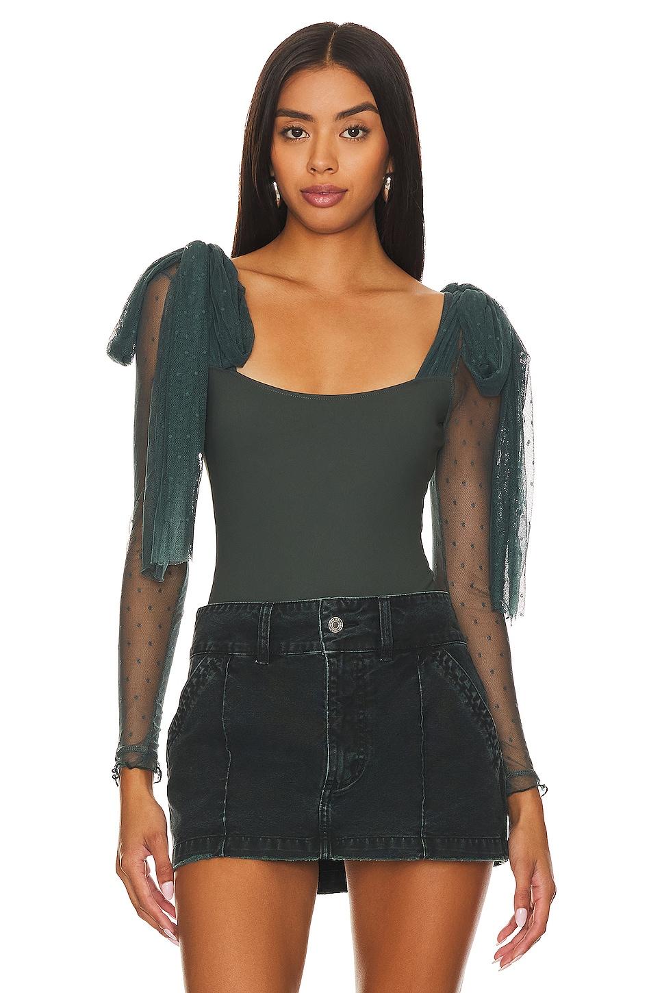 x intimately fp tongue tied bodysuit in green gables