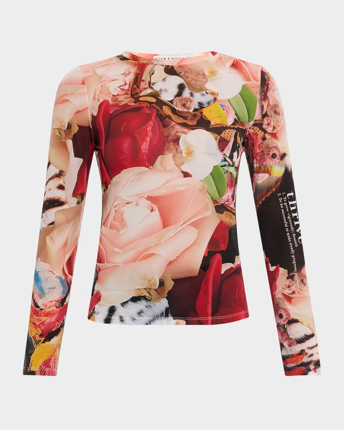 x kelly dabbah delaina mesh long-sleeve top