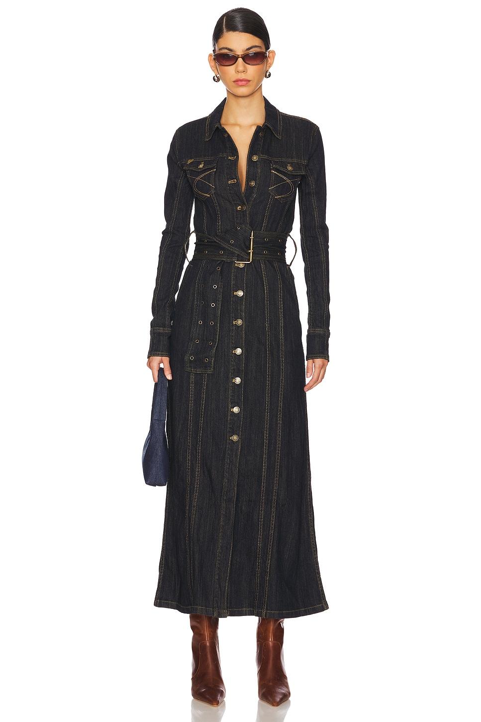 x-long fitted denim jacket