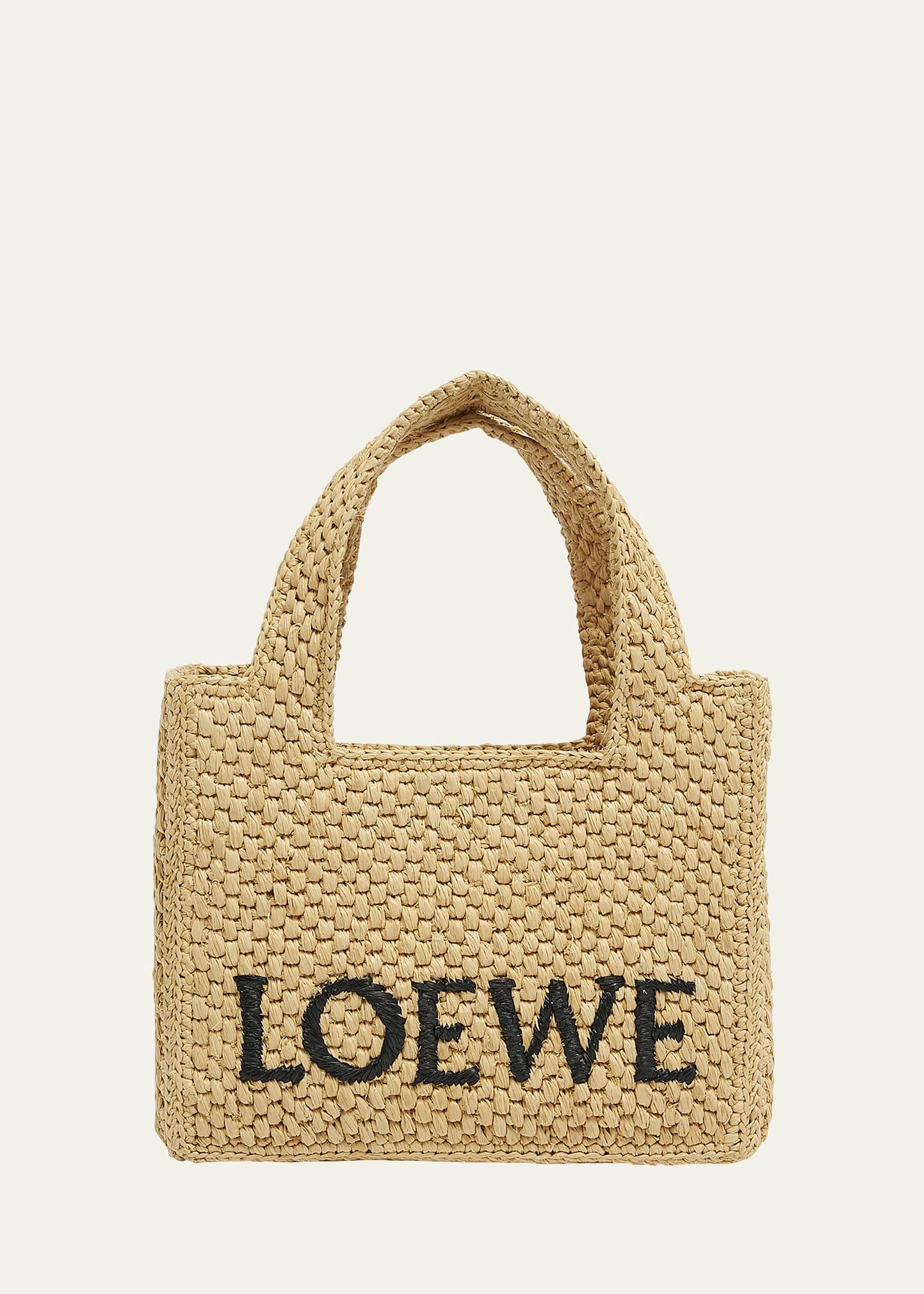 x paula’s ibiza font logo mini tote bag in raffia